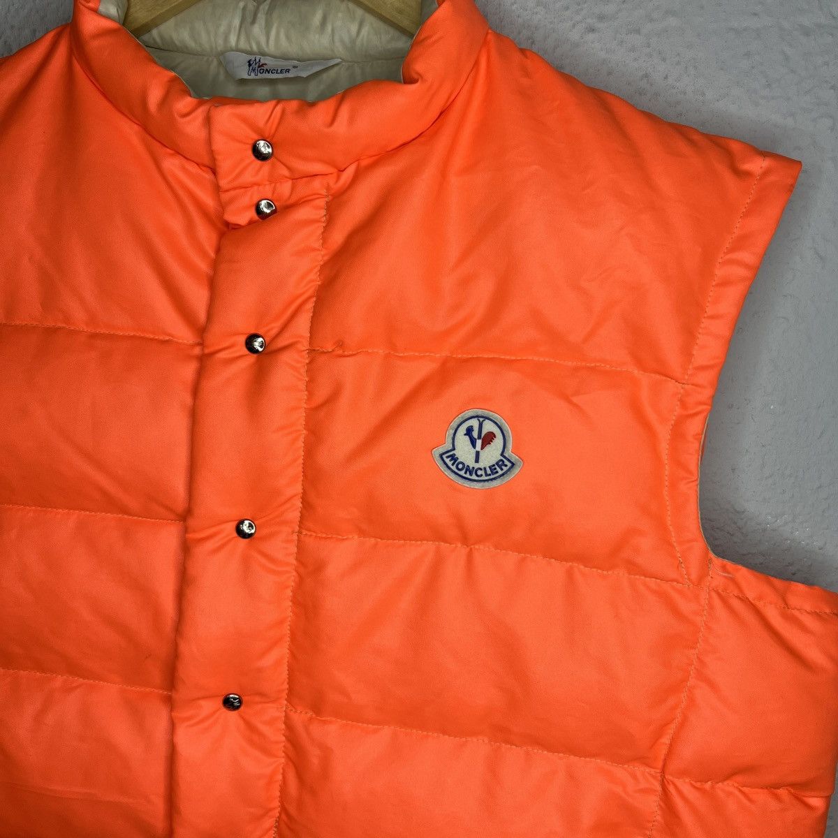 Moncler Moncler Puffer Down Jacket Vest Orange Logo Vintage 80s 90s Size US XL / EU 56 / 4 - 4 Thumbnail