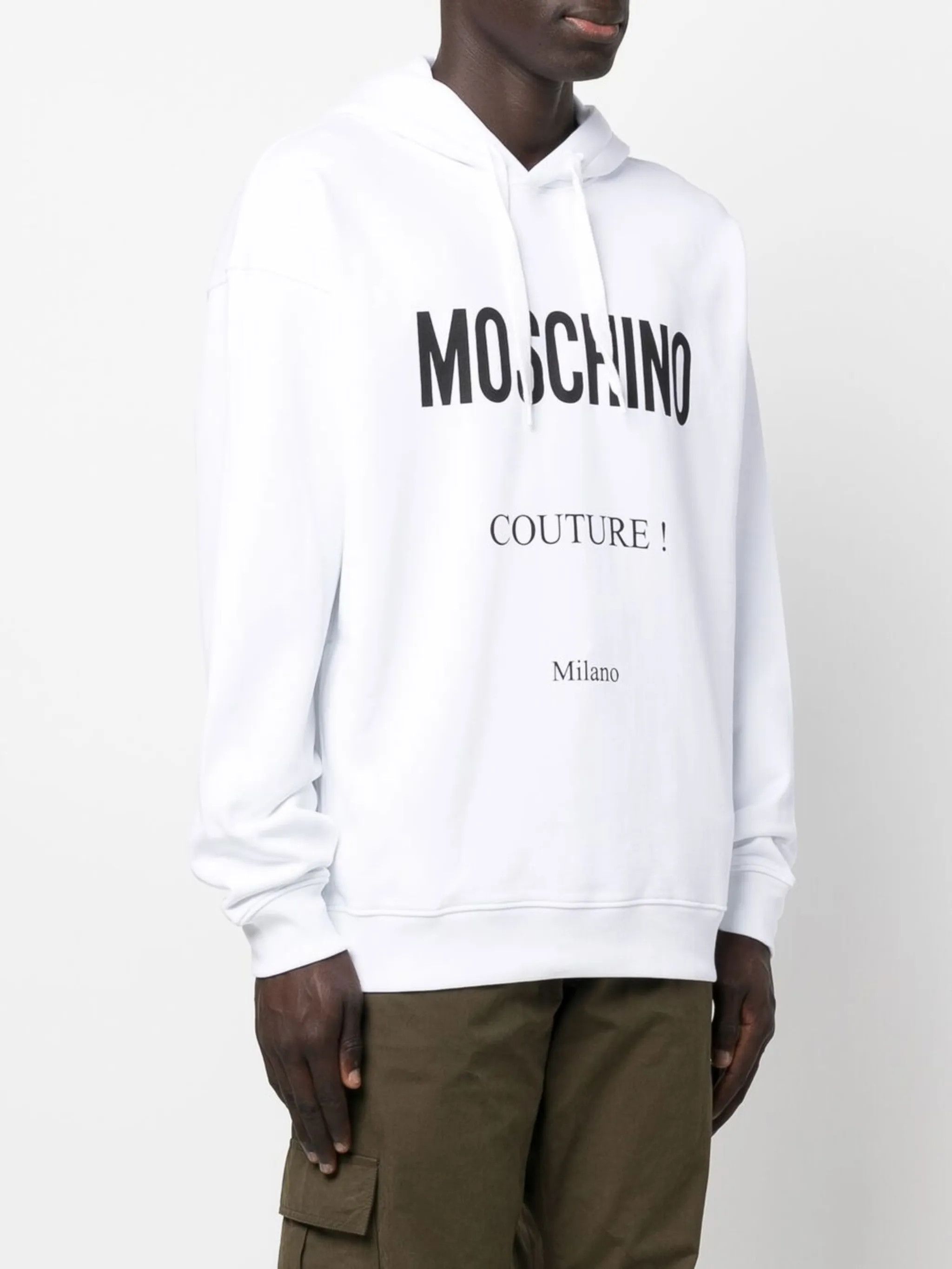 Moschino o1y0225 Logo Embellished Hoodie in White Size US S / EU 44-46 / 1 - 3 Thumbnail