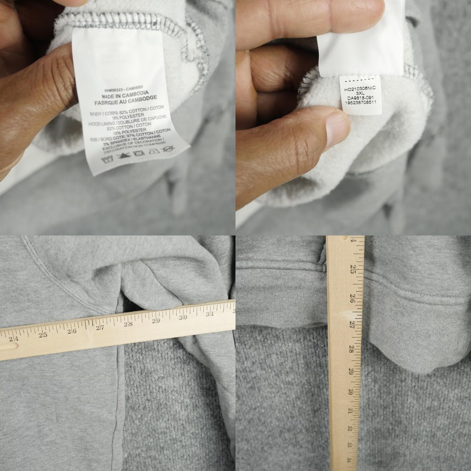Jordan Brand Jordan Hoodie Mens 3XL Gray Fleece Pullover Jumpman Logo Sweatshirt DA9818-091 Size US XXL / EU 58 / 5 - 8 Thumbnail