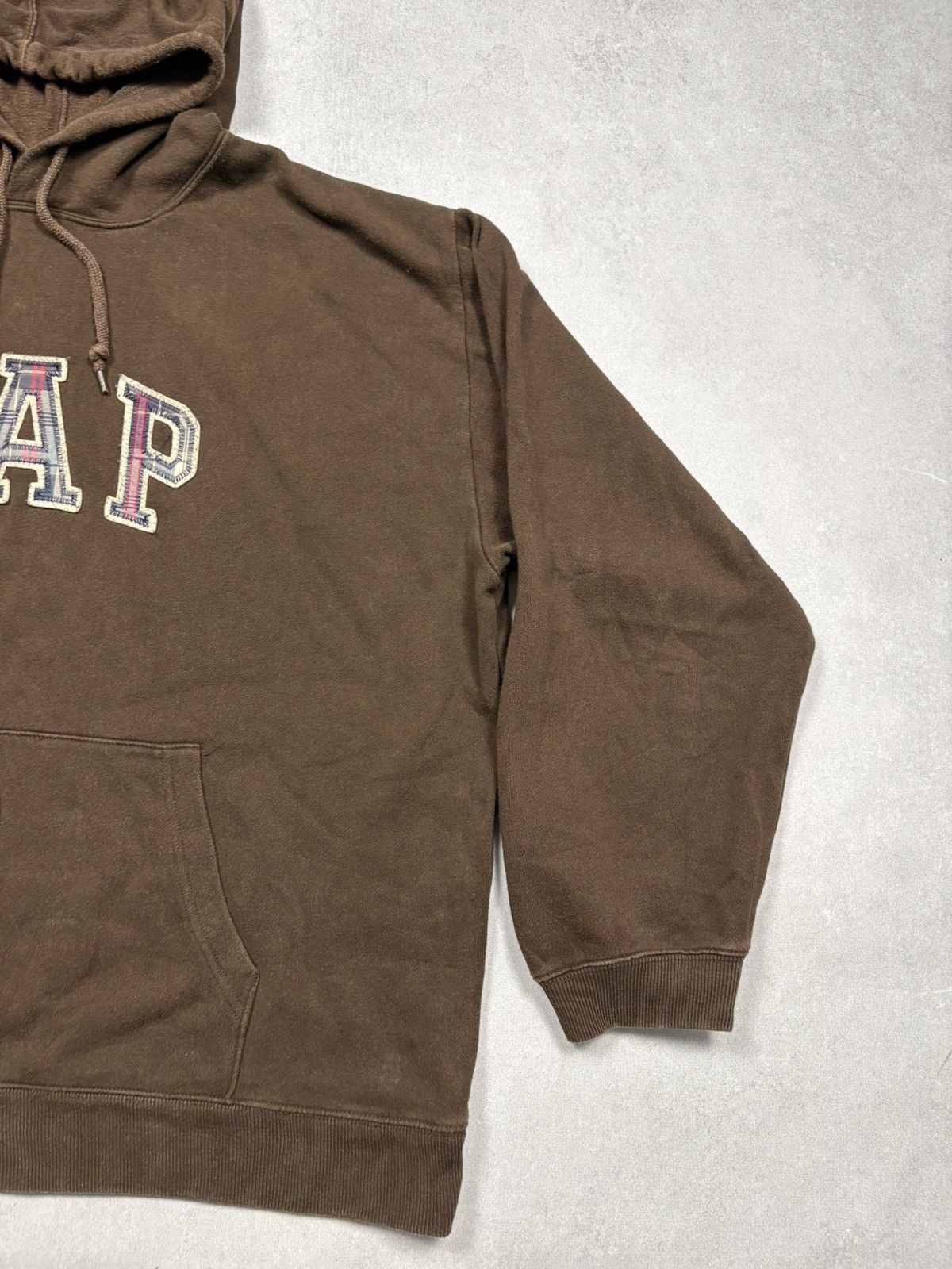 Gap GAP Brown Vintage Hoodie Plaid Appliqué Logo Spell Out Y2K Size US XL / EU 56 / 4 - 2 Thumbnail