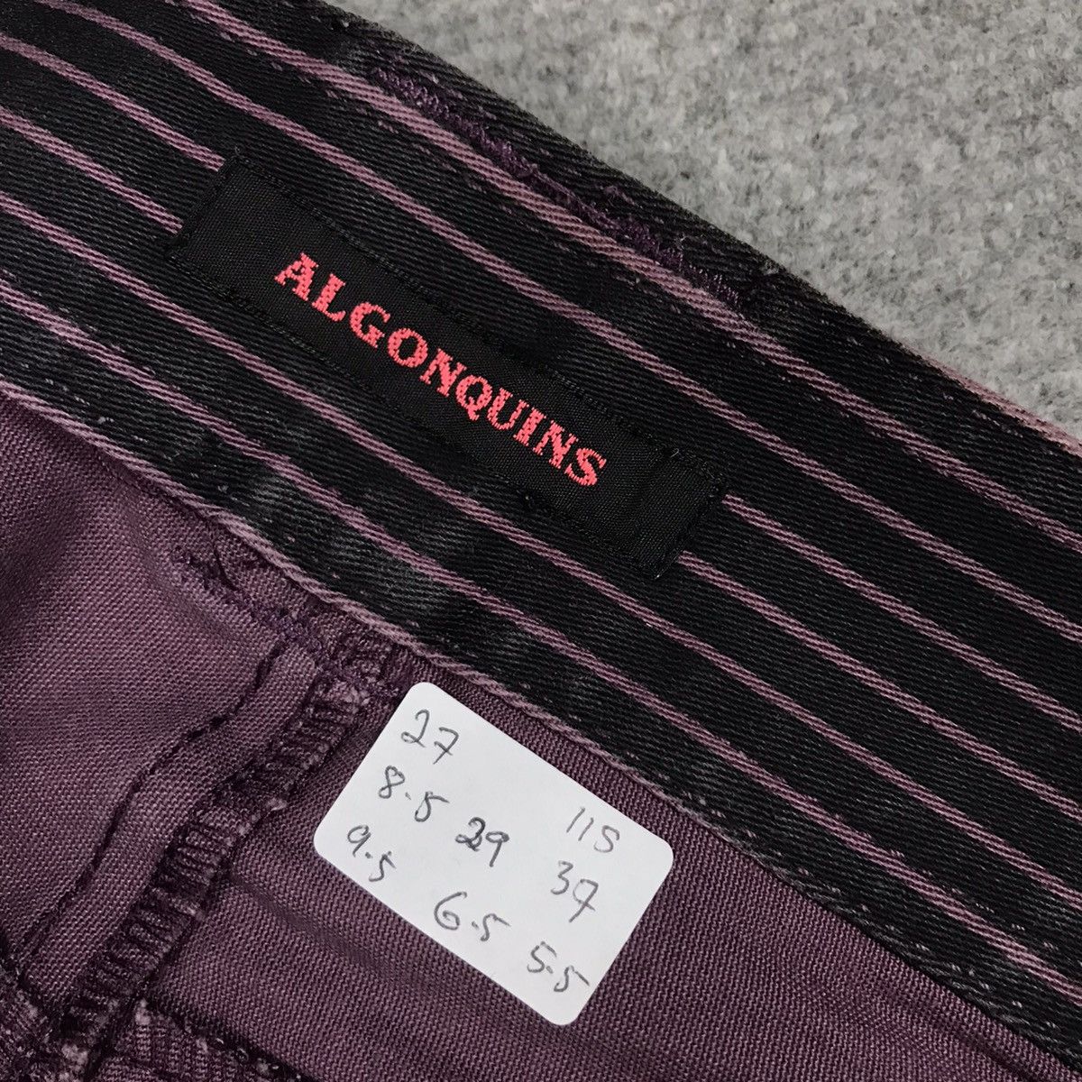 Japanese Brand ALGONQUINS PUNK JAPAN TROUSERS STRIPED DESIGN PANTS Size US 27 - 13 Thumbnail