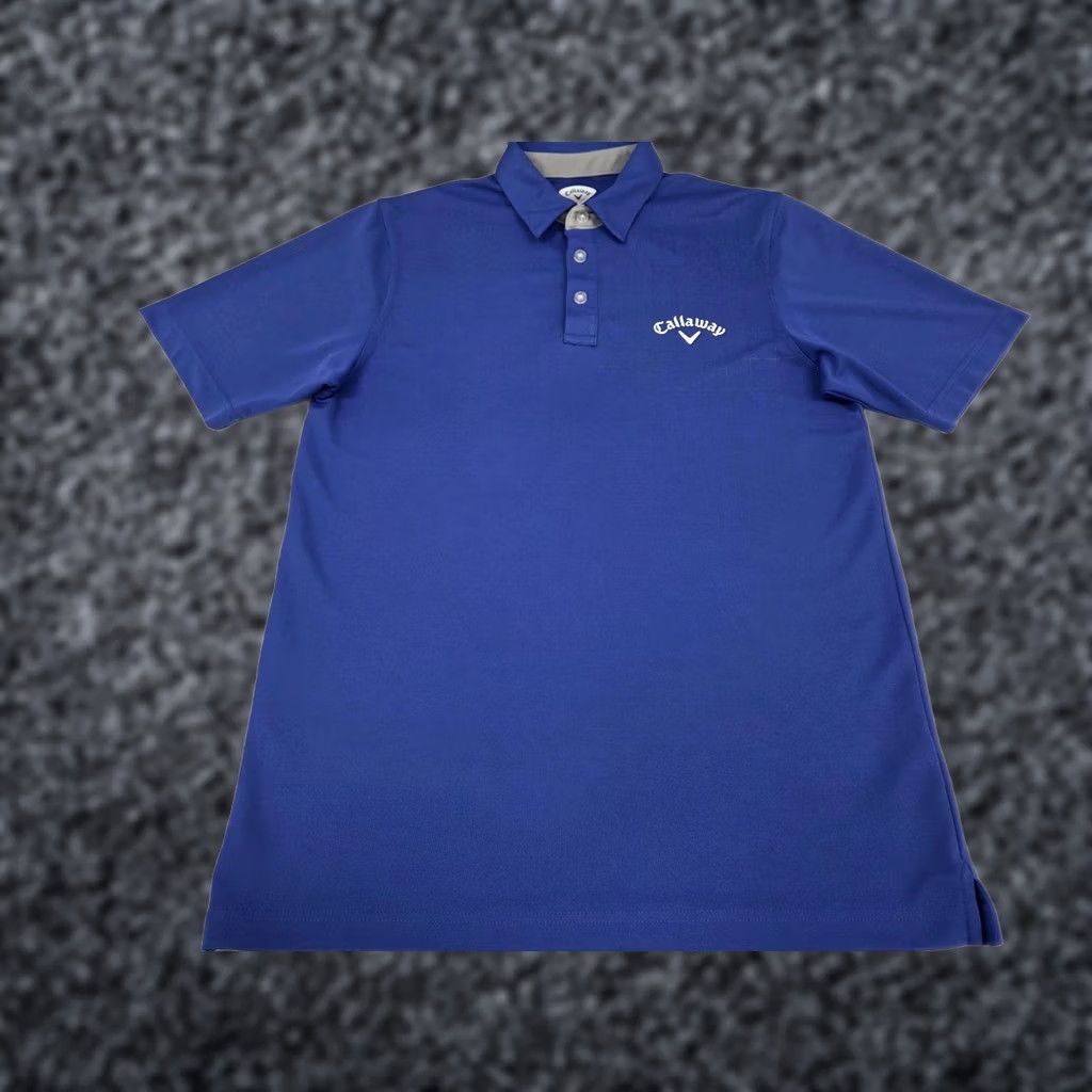 Callaway Callaway Men's Polo Blue Short Sleeve Knit Moisture Wicking Regular 42in Chest Size M Logo Golf Polo Size US M / EU 48-50 / 2 - 1 Thumbnail