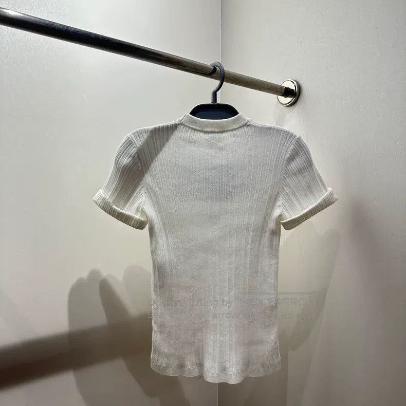 Chanel Chanel Slanget letter knitted short sleeves Size XXS / US 00 / IT 34 - 2 Thumbnail