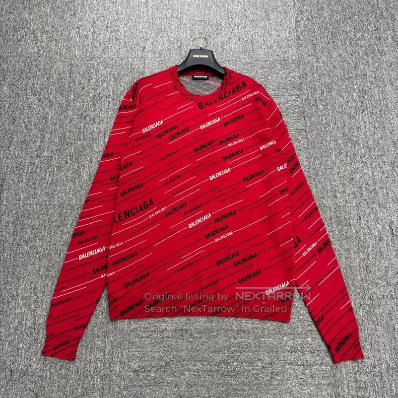Balenciaga Balenciaga Barrage Printed Wool Sweater Size US XS / EU 42 / 0 - 1 Thumbnail