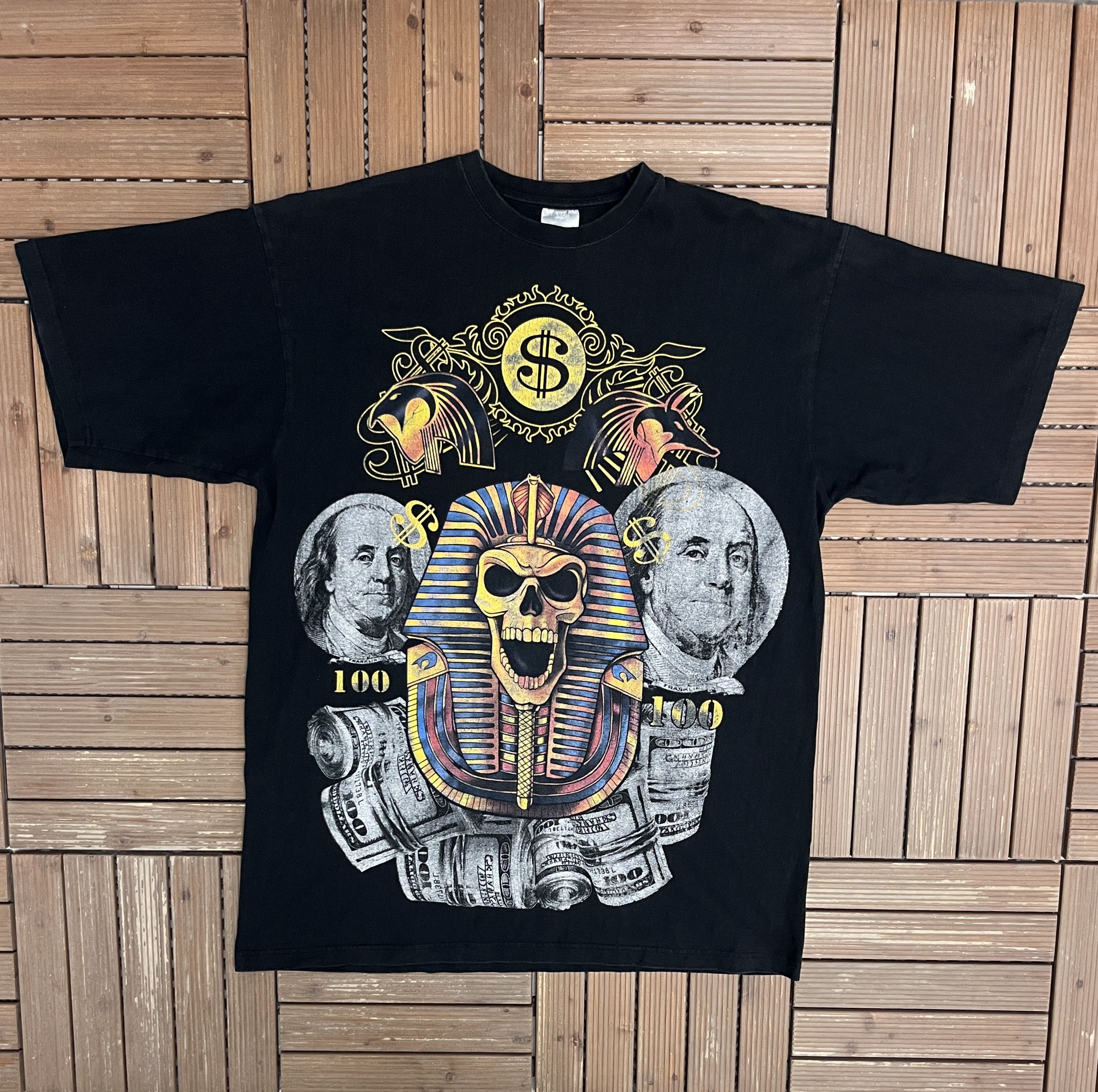 Vintage Pharaoh Money Vintage Black T-Shirt Tee Size US XXL / EU 58 / 5 - 1 Thumbnail