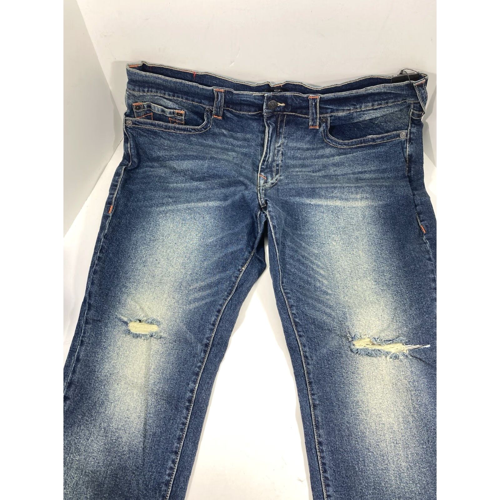 True Religion VINTAGE True Religion Geno No Flap Jeans Men 42X32 Blue Distressed Dark Relaxed Slim NWT Size US 42 / EU 58 - 6 Thumbnail