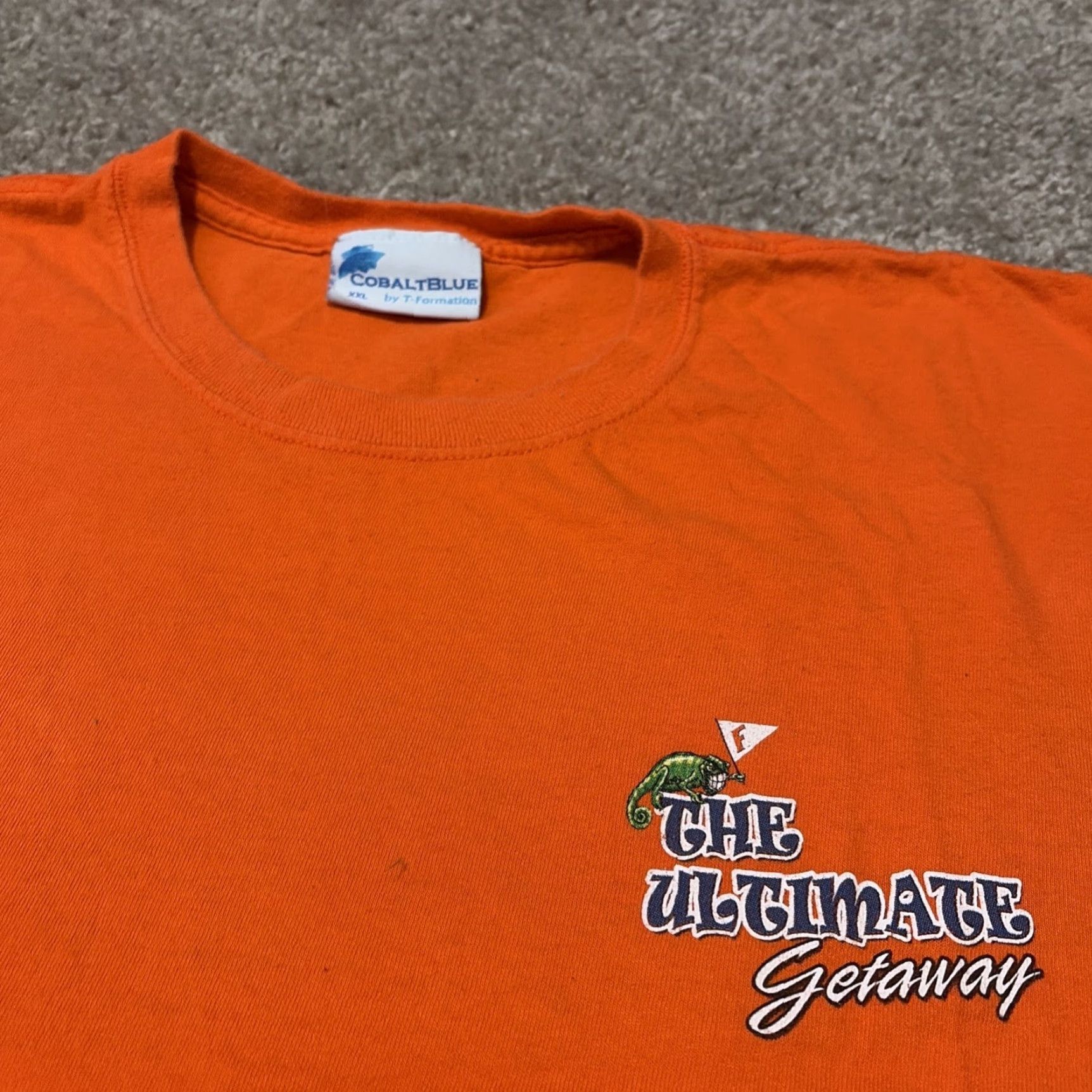 NCAA VINTAGE Florida Gators Gator Island Graphic Orange NCAA T-Shirt 2XL Mens Size US XXL / EU 58 / 5 - 4 Thumbnail