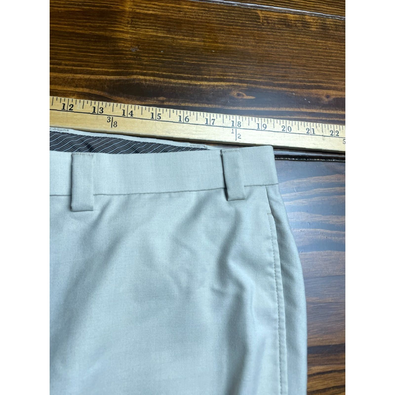 Calvin Klein Calvin Klein Pants Men's 38x32 Tan Dress Pants Regular Flat Front Pockets - Workwear, Business, Casual - 38x32, Polyester Rayon Size US 38 / EU 54 - 3 Thumbnail
