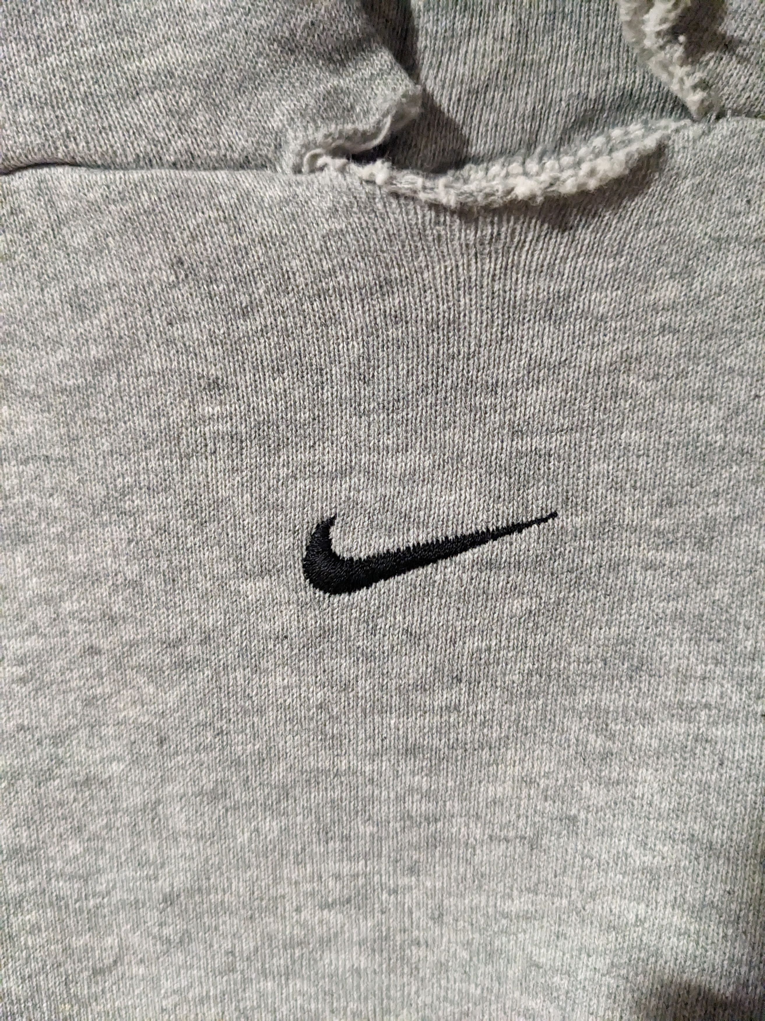 Nike × Vintage Vintage 90s Nike Center Swoosh Essential Gray Large Hoodie Size US L / EU 52-54 / 3 - 2 Thumbnail