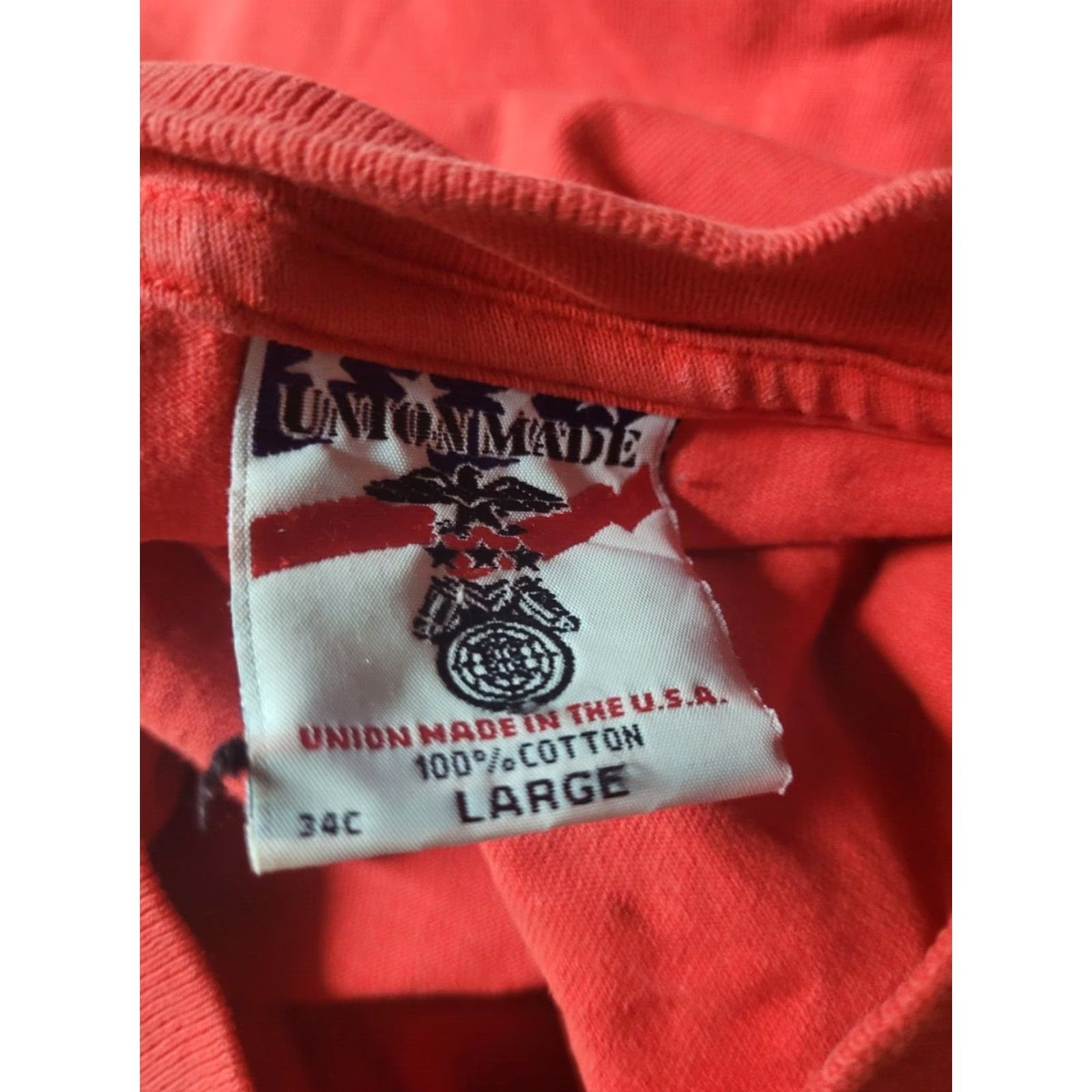 Vintage VTG Union Local 1393 Toledo OH T Shirt Large Cotton Red Crew Neck Short Sleeve Men’s Unionmade 100% Cotton Labor Shirt Size US L / EU 52-54 / 3 - 4 Thumbnail