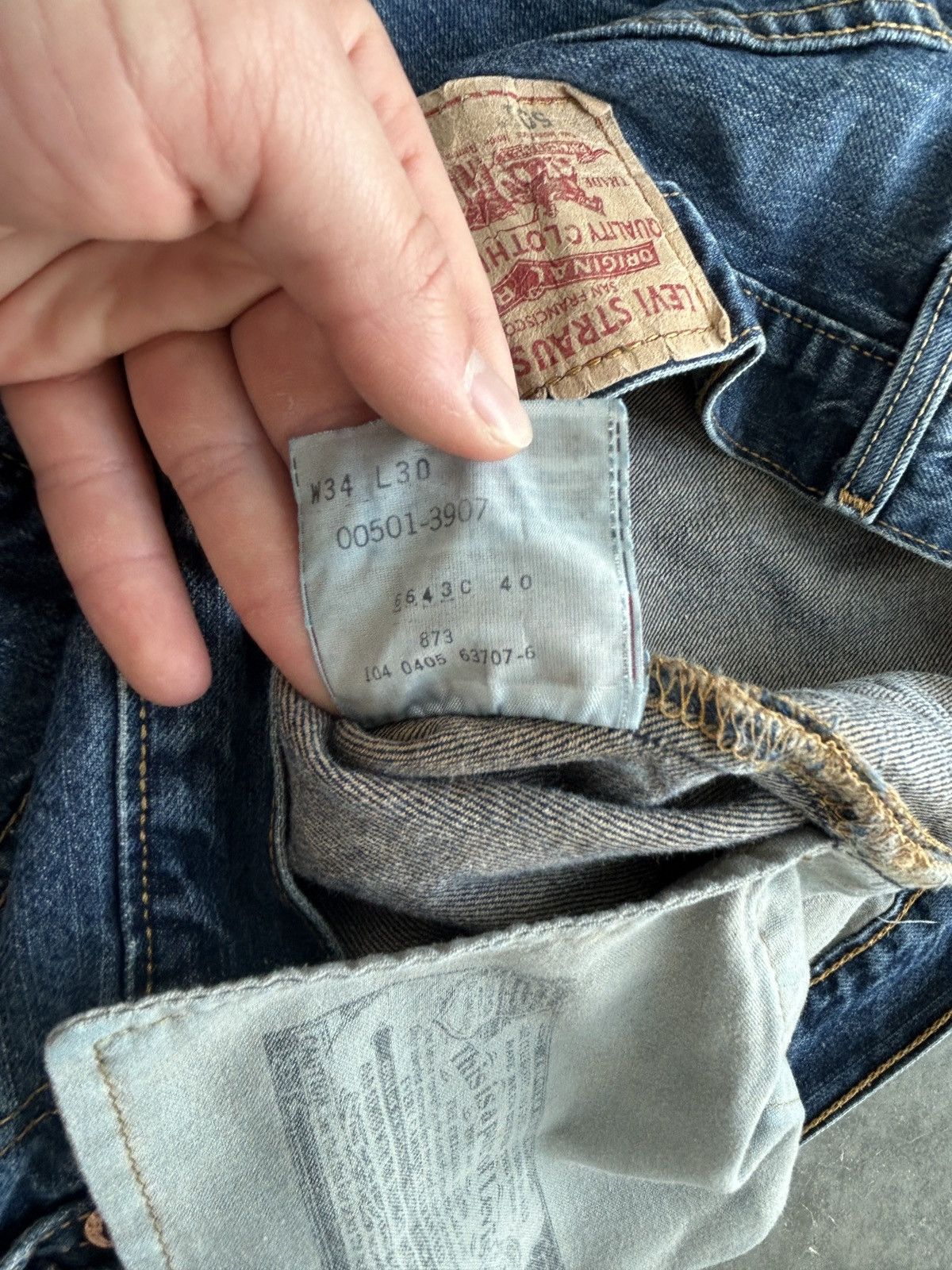 Levi's Vintage Y2K Levis 501xx Denim Jeans 34x30 Dark Wash Size US 34 / EU 50 - 7 Thumbnail