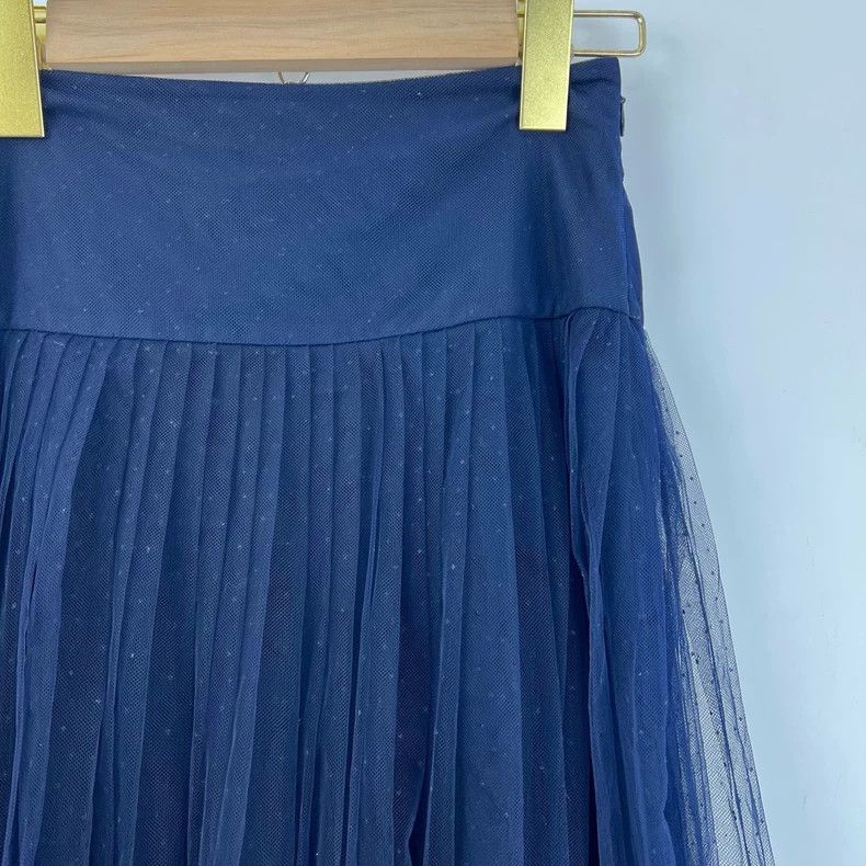 Dior Dior Navy Blue Mesh Skirt 2504-Nextarrow Size 35" - 4 Thumbnail