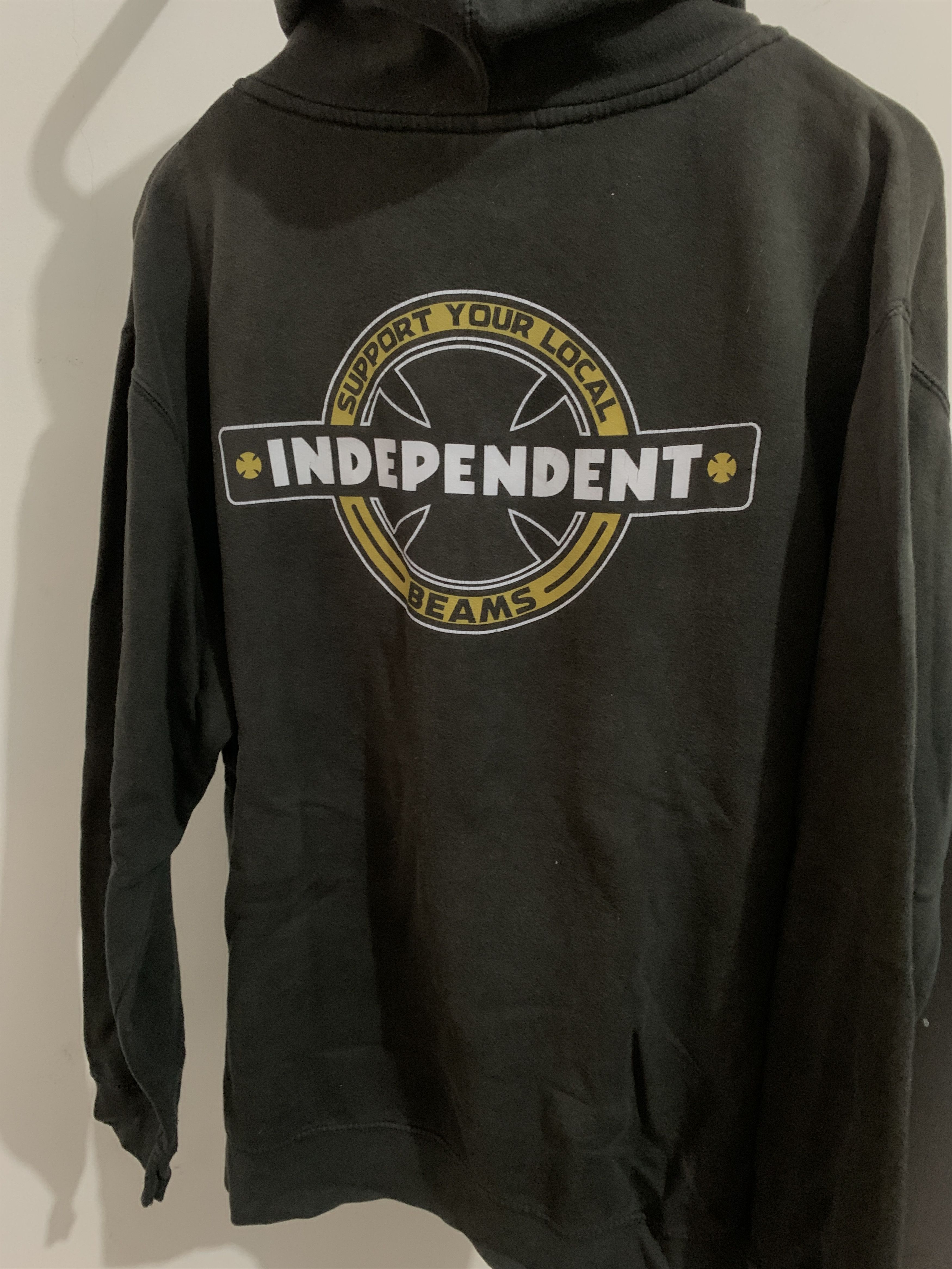 image of Beams Plus x Independent Truck Co Vintage Independent X Beams Hoodie in Black, Men's (Size Large)
