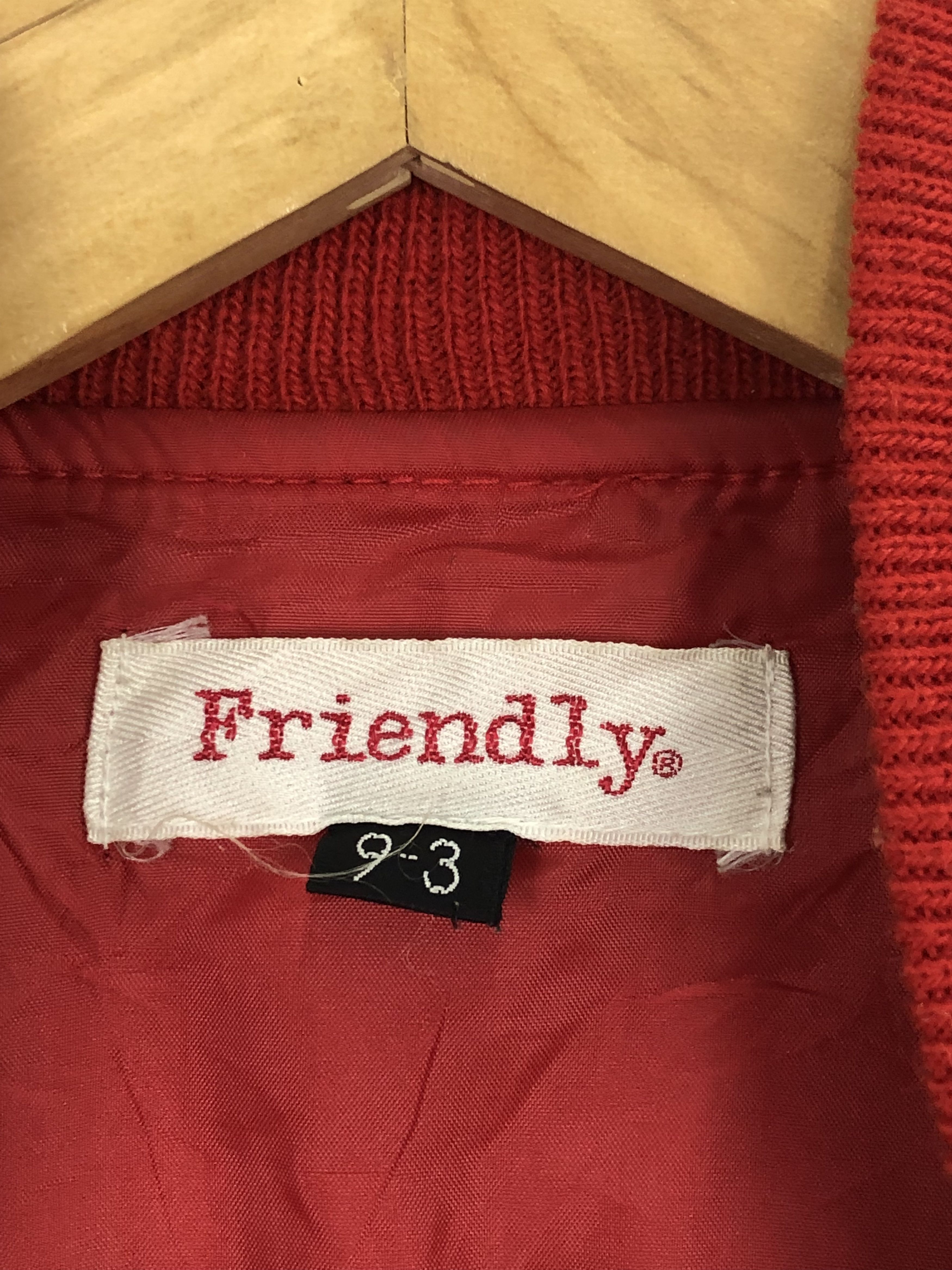 Japanese Brand Vintage 80s Japanese Brand Varsity Wool Jacket Red V0325 Size US M / EU 48-50 / 2 - 7 Thumbnail