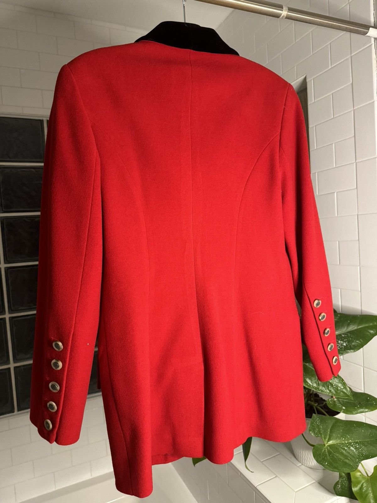 Vintage Red Blazer with Black Collar Size L / US 10 / IT 46 - 8 Thumbnail
