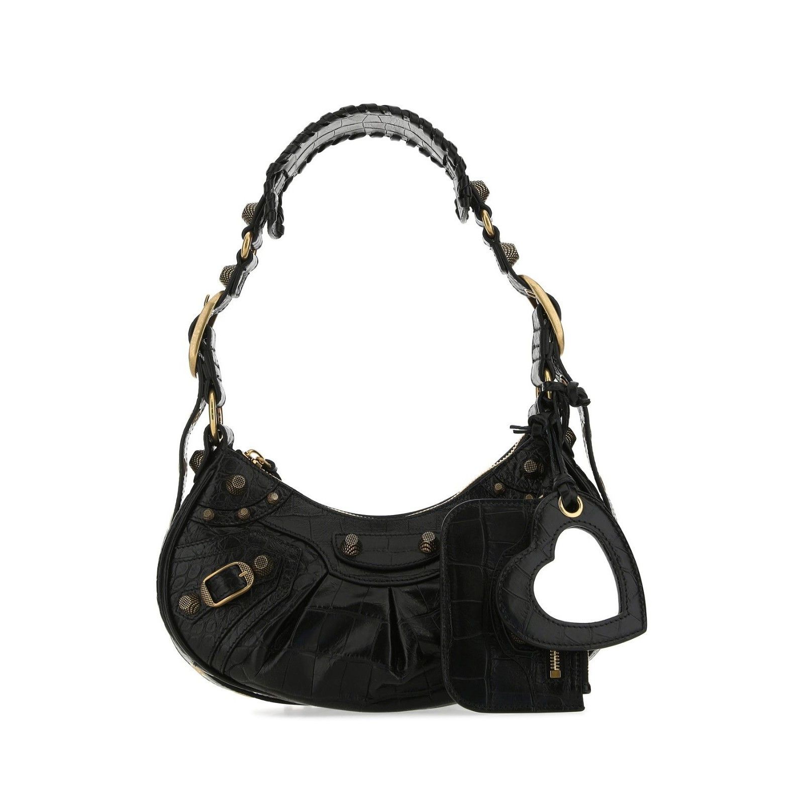 Balenciaga Xs Le Cagole Black Gold Leather Shoulder Bag New, Women's
