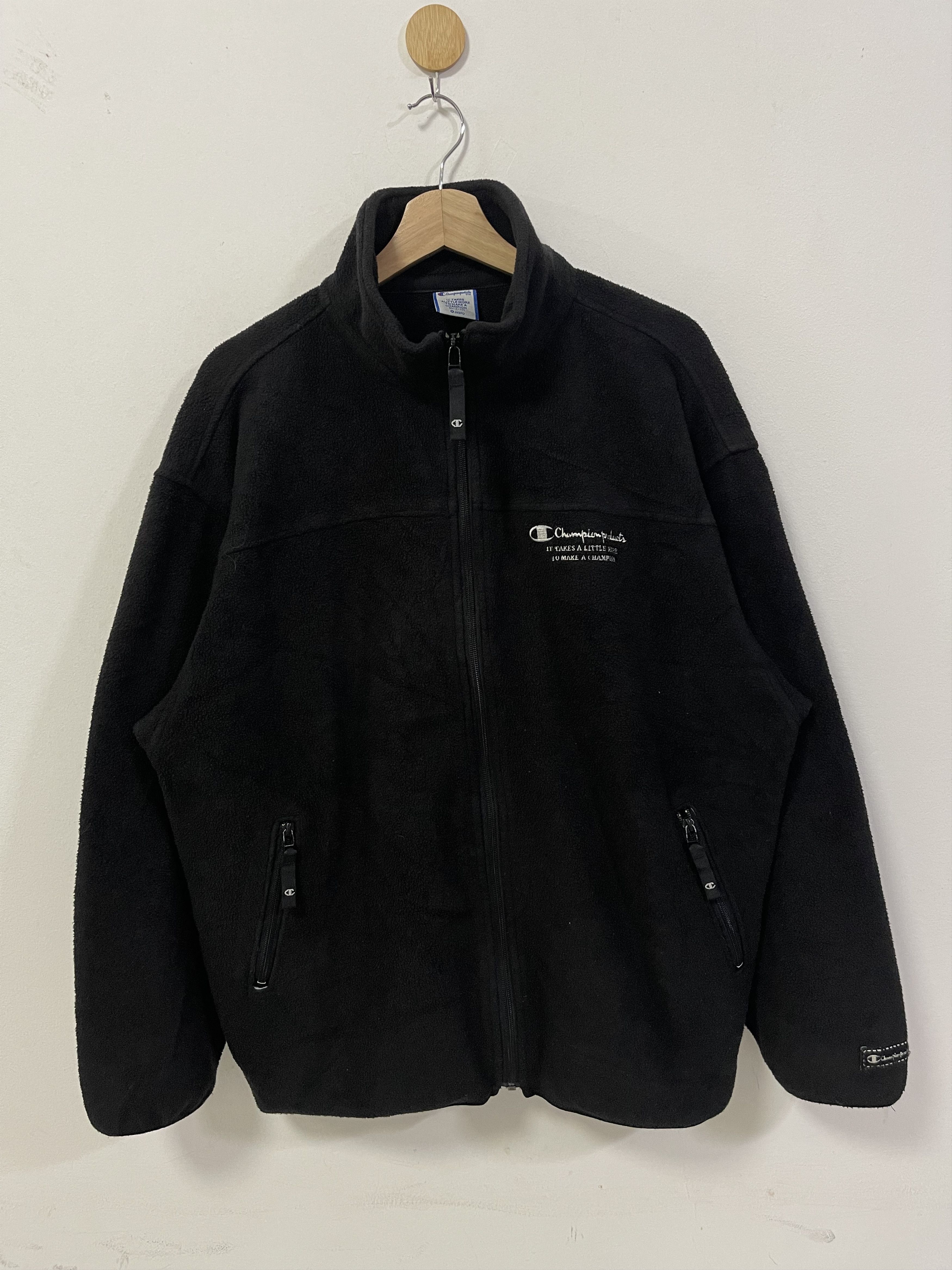Vintage Champion Embroidery Fleece Polartec Zip Up Jacket