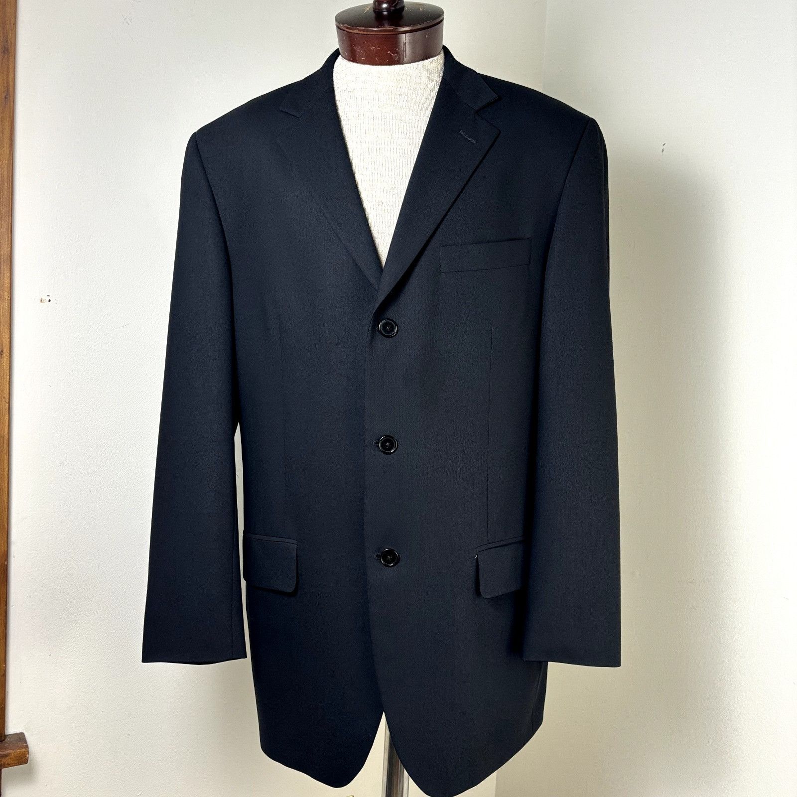 Pronto Uomo Pronto Uomo Men's Suit 42L Black Wool 2-Piece: Blazer & Dres Size 42L - 3 Thumbnail