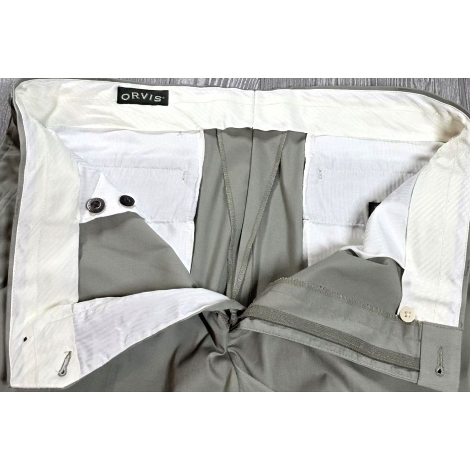Orvis Orvis Mens Pants Green 38x28 Chino Pant Polyester Cotton Blend Slim Flat Front Front Pocket Regular Fit Vintage Mens Shorts? Size US 38 / EU 54 - 7 Thumbnail