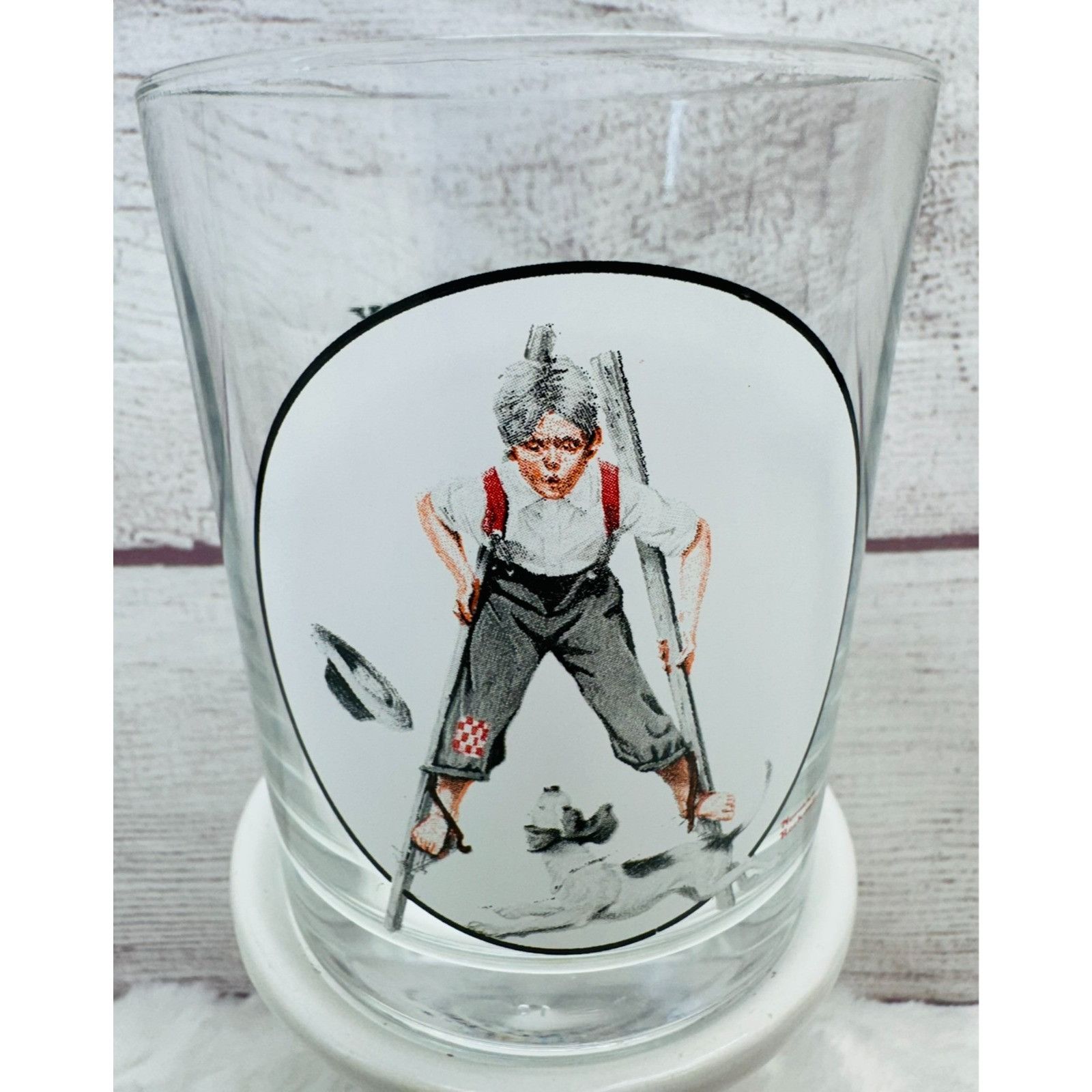 Other Norman Rockwell Saturday Evening Post "STILT WALKER" Glass C Size ONE SIZE - 1 Thumbnail