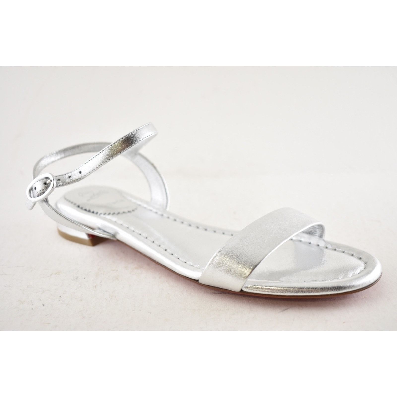 Christian Louboutin Christian Louboutin Sweet Jane Sandal Flat Silver 40.5 Size US 10.5 / IT 40.5 - 3 Thumbnail