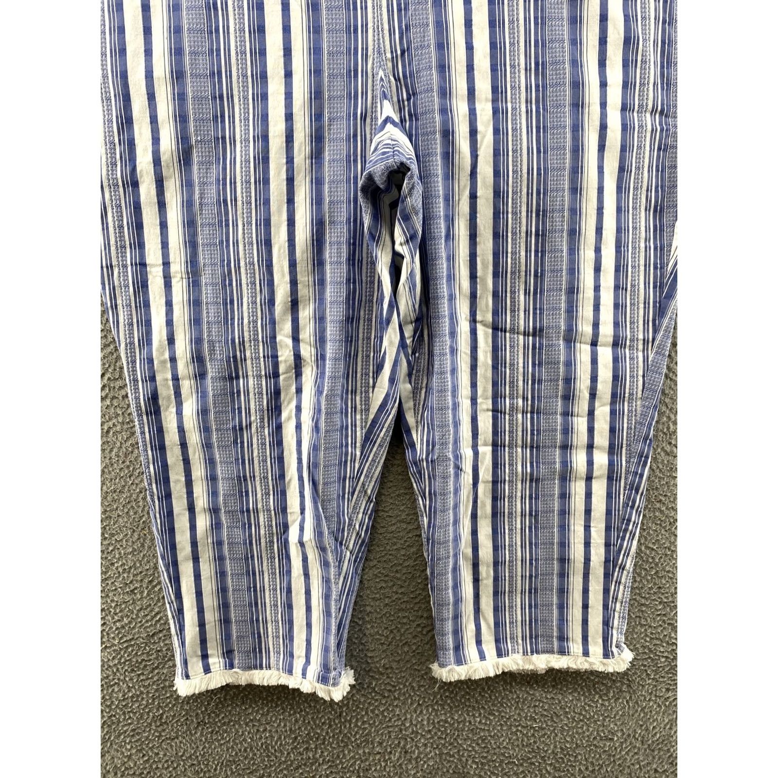 Vintage Est 1946 Women’s Rayon Blend Striped Wide Leg Ankle Boho Pants 22W Plus Size Size 40" / US 18 - 2 Thumbnail