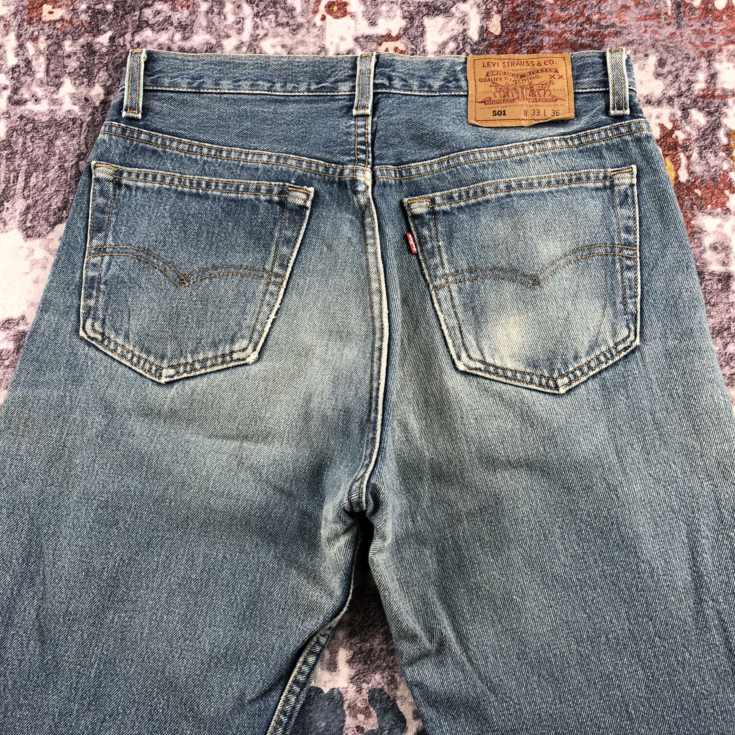 Levi's × Vintage 90s Vintage Blue Wash Levis 501 Jeans-JM2372 Size US 32 / EU 48 - 4 Thumbnail