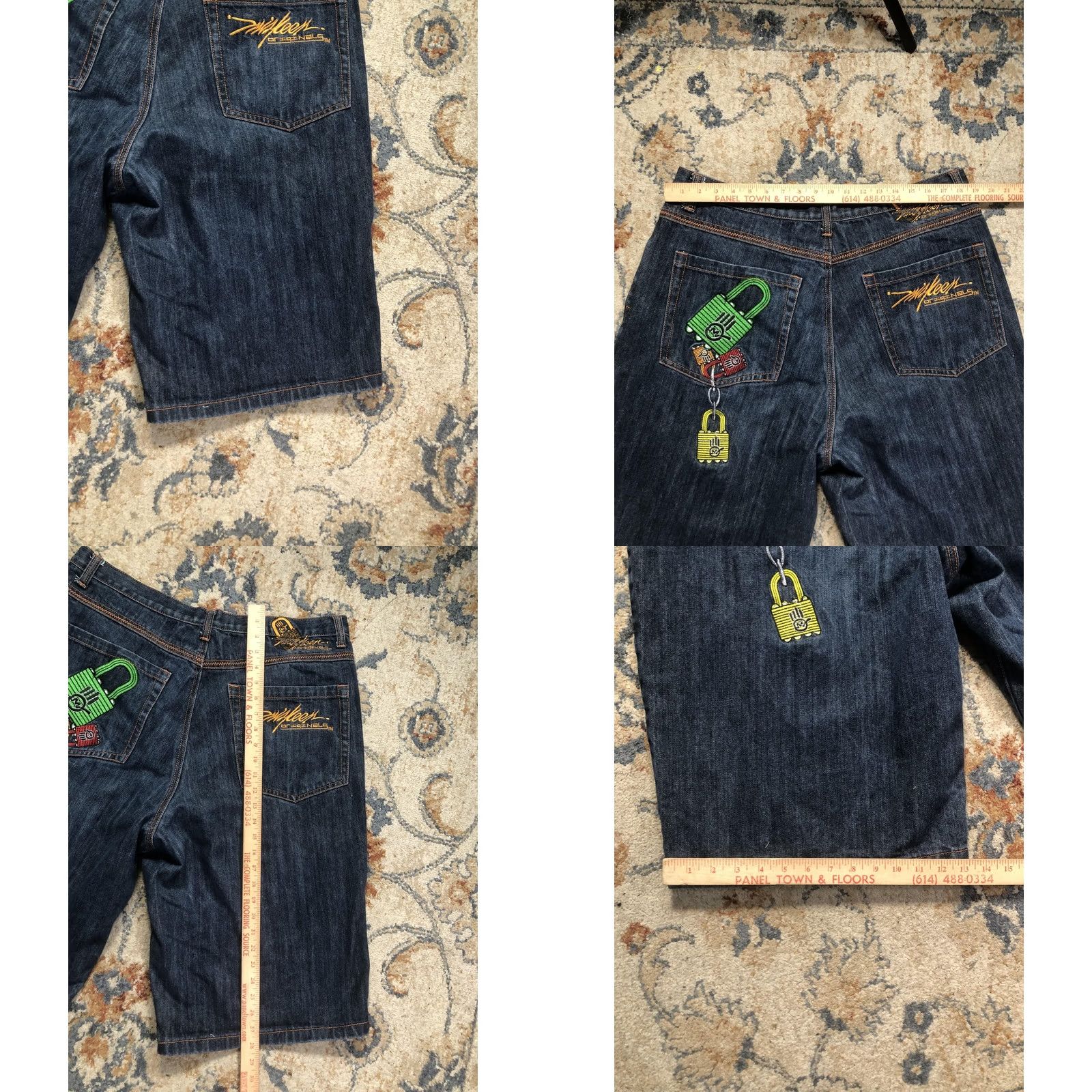 Denime Miskeen Originals Denim Shorts Mens 38 Dark Relaxed Bermuda Hip Hop Locks Size US 38 / EU 54 - 9 Thumbnail