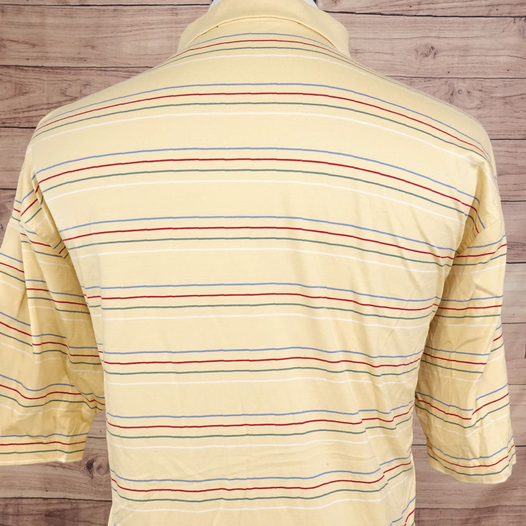 Vintage FAIRWAY & GREENE Yellow Striped Golf Polo Shirt Mens Size L Cotton Short Sleeve Size US L / EU 52-54 / 3 - 5 Thumbnail