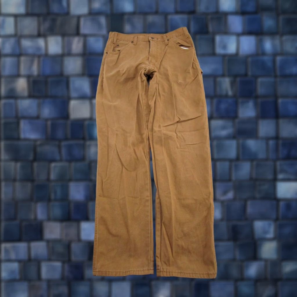 Dickies Dickies Work Wear Carpenter Style Pants Beige Canvas Size 32x33 Mens Regular 32in Inseam Straight Leg Canvas Workwear 90s Size US 32 / EU 48 - 1 Thumbnail