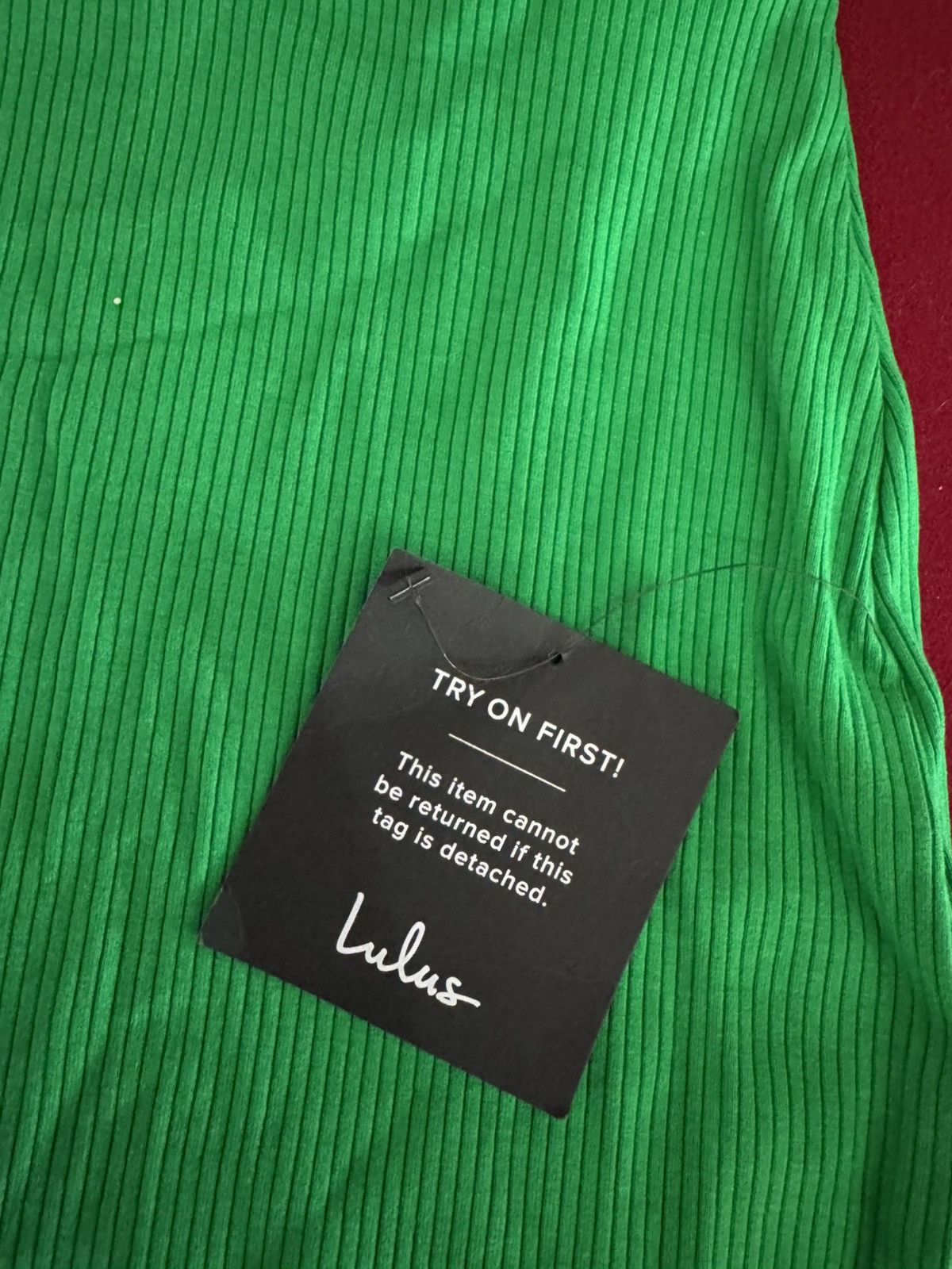 Lulus Lulus green ribbed knit two-piece skirt set NEW Size L / US 10 / IT 46 - 3 Thumbnail