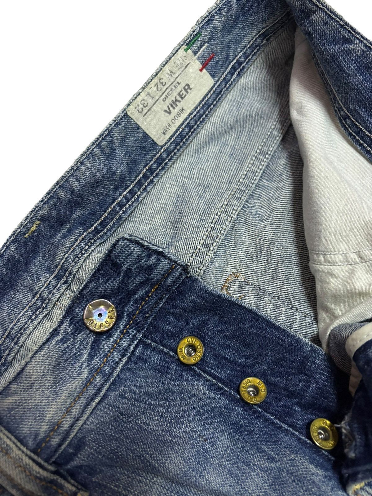 Diesel 90s Vtg Diesel Viker Distressed Blue Washed Jeans Size US 34 / EU 50 - 8 Thumbnail