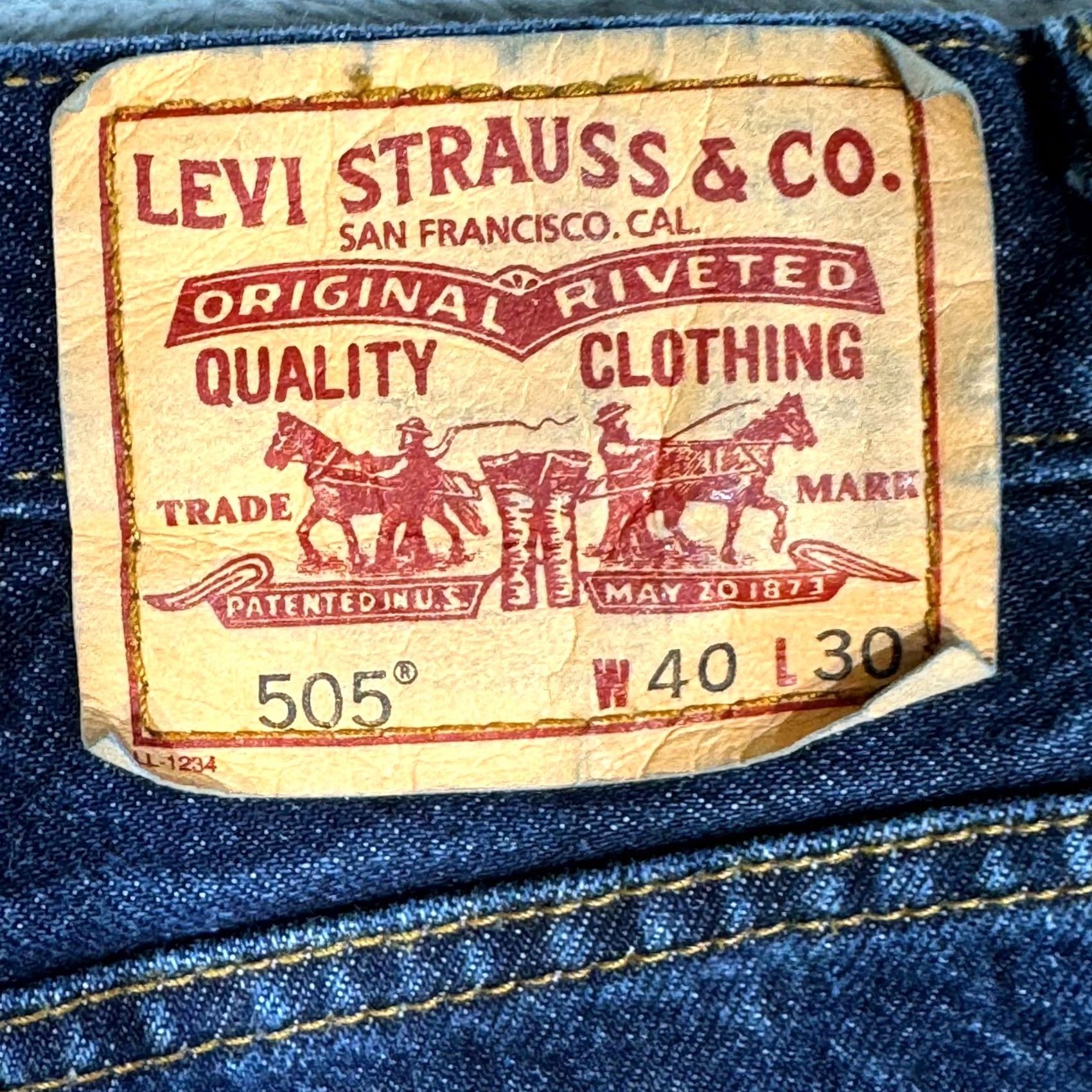 Levi's Levi's 505 Jeans Regular Fit Straight Mens 40x30 Blue Denim Size US 40 / EU 56 - 3 Thumbnail