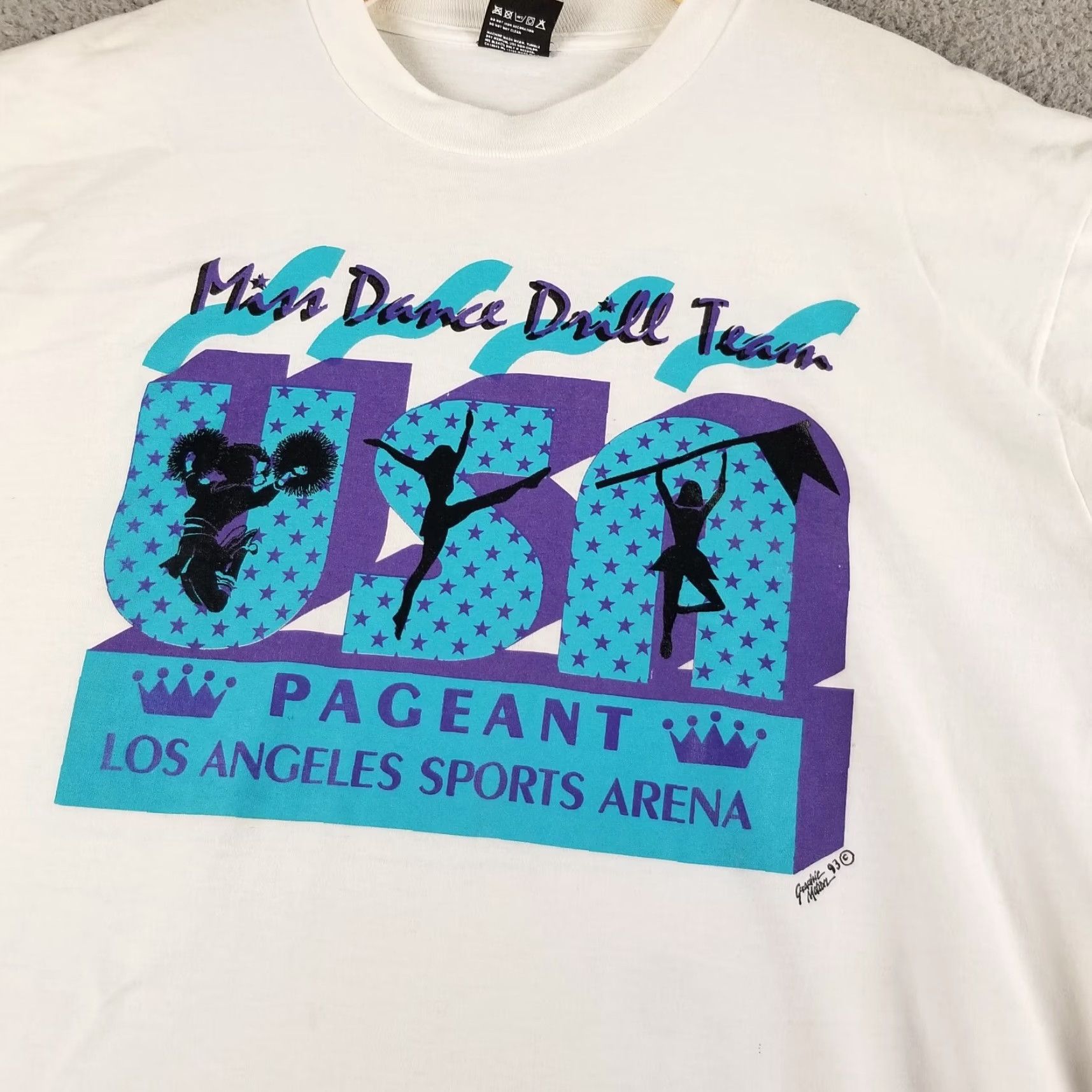 Vintage VINTAGE Screen Stars Los Angeles Shirt XL White Double-Sided 1990s USA Dance Pageant Mens Shirt Size US XL / EU 56 / 4 - 2 Thumbnail