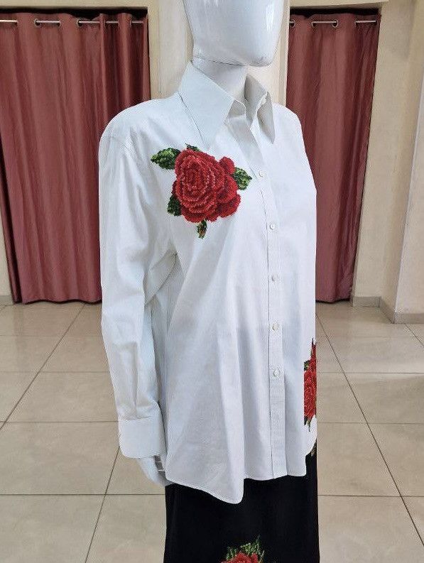 Dolce & Gabbana Dolce & Gabbana Floral Embroidered Silk Blend Women's Shirt Size S / US 4 / IT 40 - 8 Thumbnail