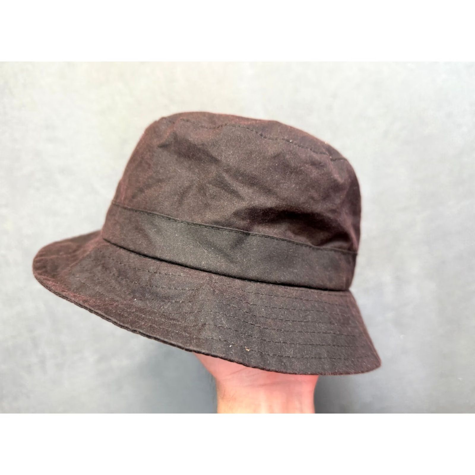 Vintage Walker and Hawks Bucket Hat Mens 60cm Brown Waxed Bucket Hat Size ONE SIZE - 4 Thumbnail