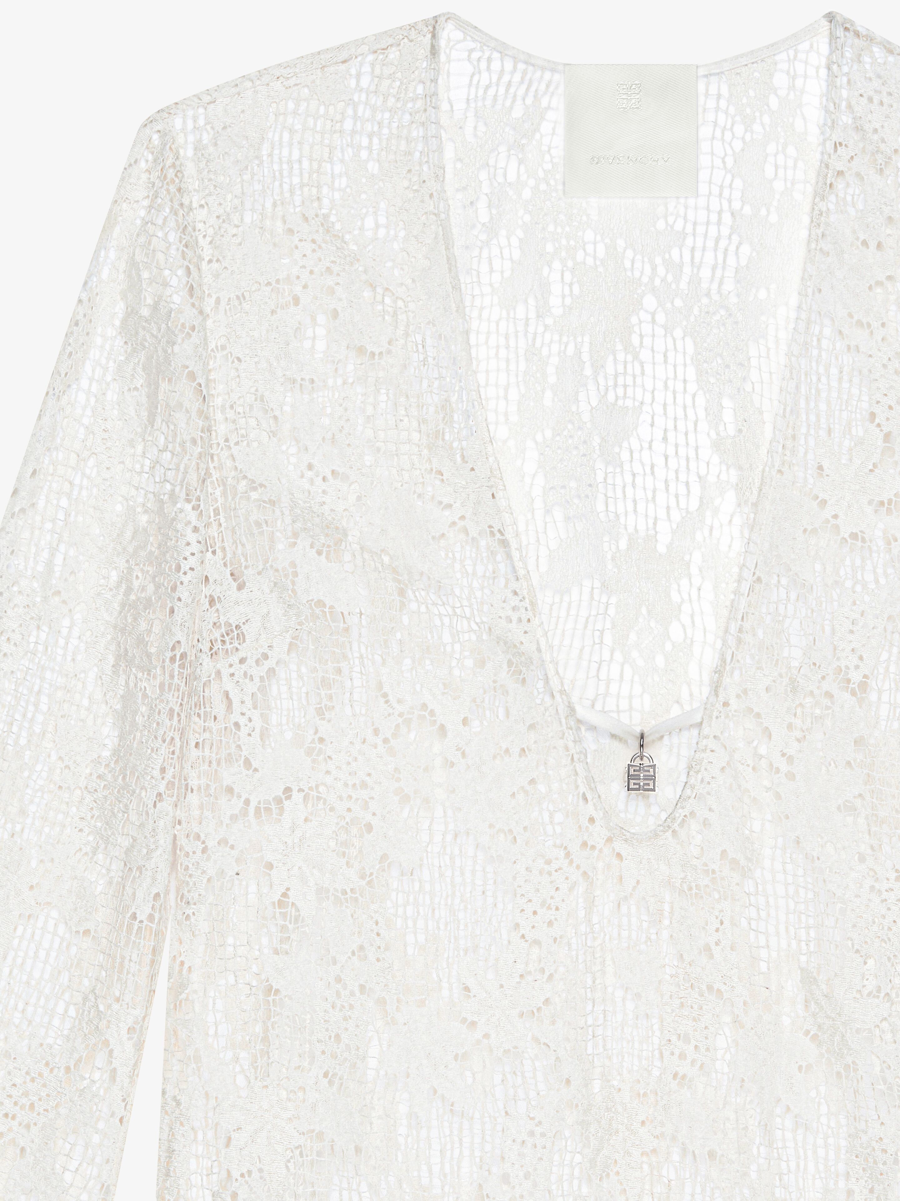 Givenchy o1srvl11e0725 Lace Dress in White Size XXS / US 00 / IT 34 - 5 Thumbnail