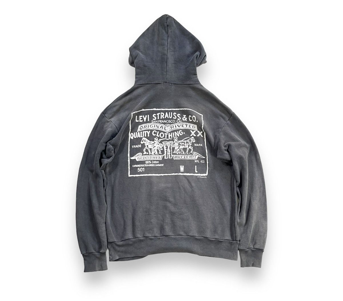 Levi's Made & Crafted Rare! Vintage Fades Levis 501 Iconic Logo Distressed Hoodie Size US M / EU 48-50 / 2 - 2 Thumbnail