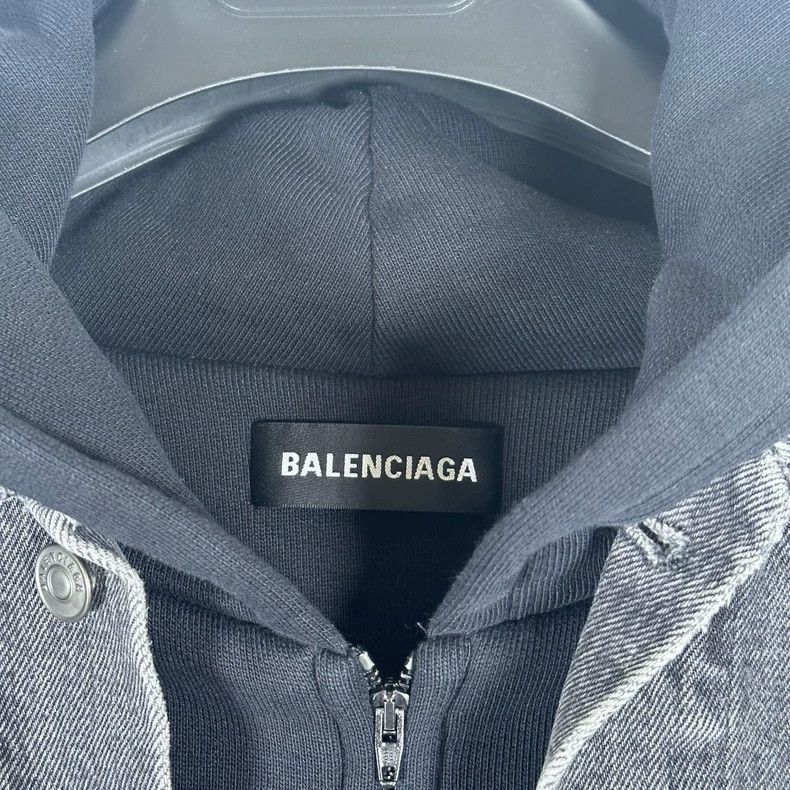 Balenciaga Balenciaga Two-in-one denim vest zipper hoodie Size US S / EU 44-46 / 1 - 5 Thumbnail