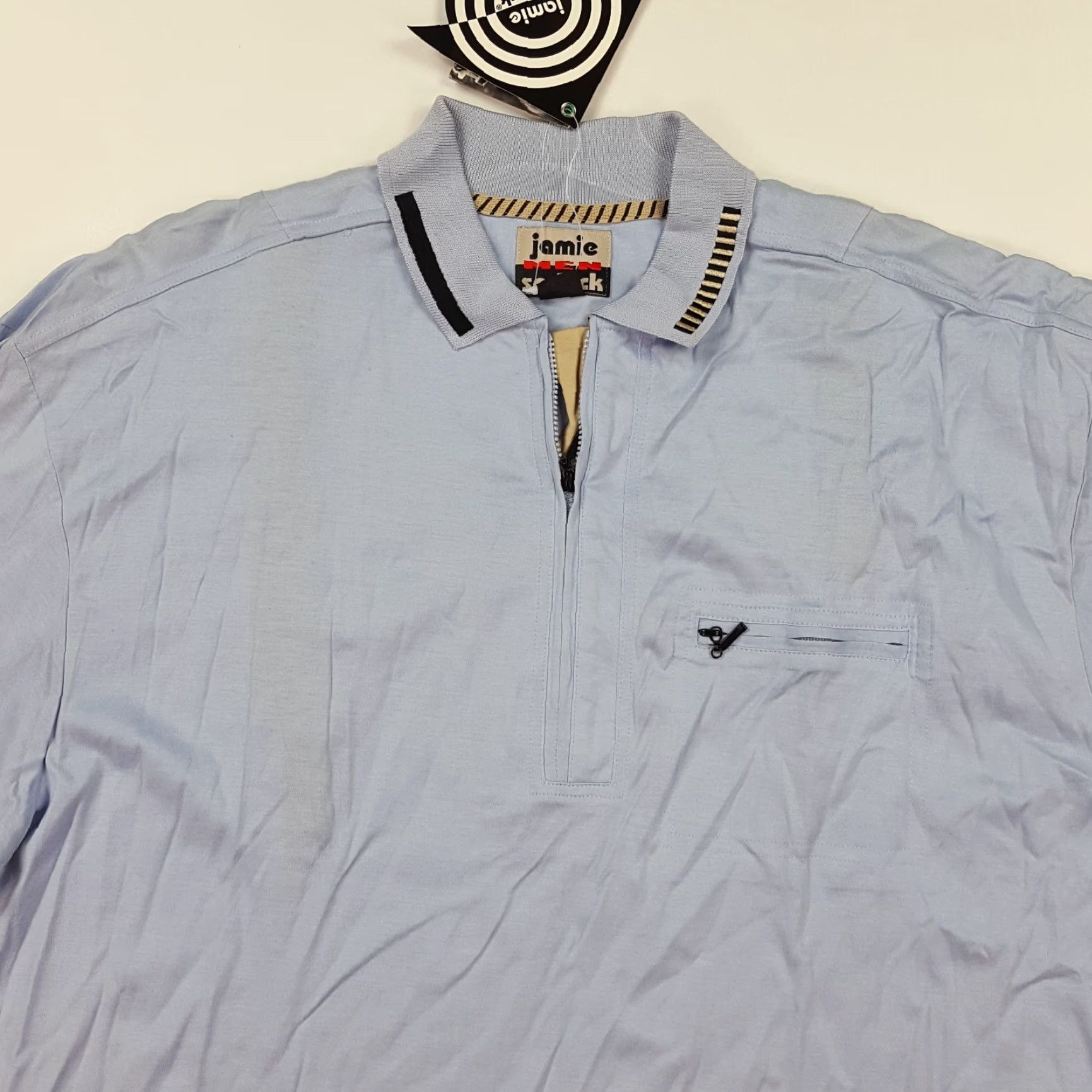 Vintage VINTAGE Jamie Sadock Polo Shirt Men Large Short Sleeve Zip Collared Pocket Blue 90s Preppy PGA Sports Golf Tennis Casual Size US L / EU 52-54 / 3 - 2 Thumbnail
