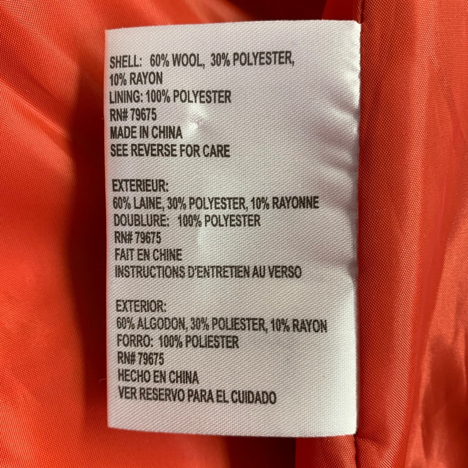 Michael Kors 2X Orange Wool Blend Double Breasted Coat Size XXL / US 16-18 / IT 52-54 - 6 Thumbnail