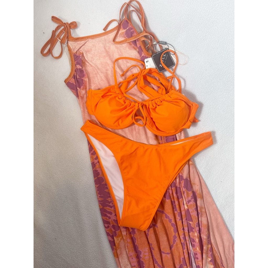ZAFUL NWT Zaful Orange Bikini Set Size L 8–10 Size L / US 10 / IT 46 - 8 Thumbnail