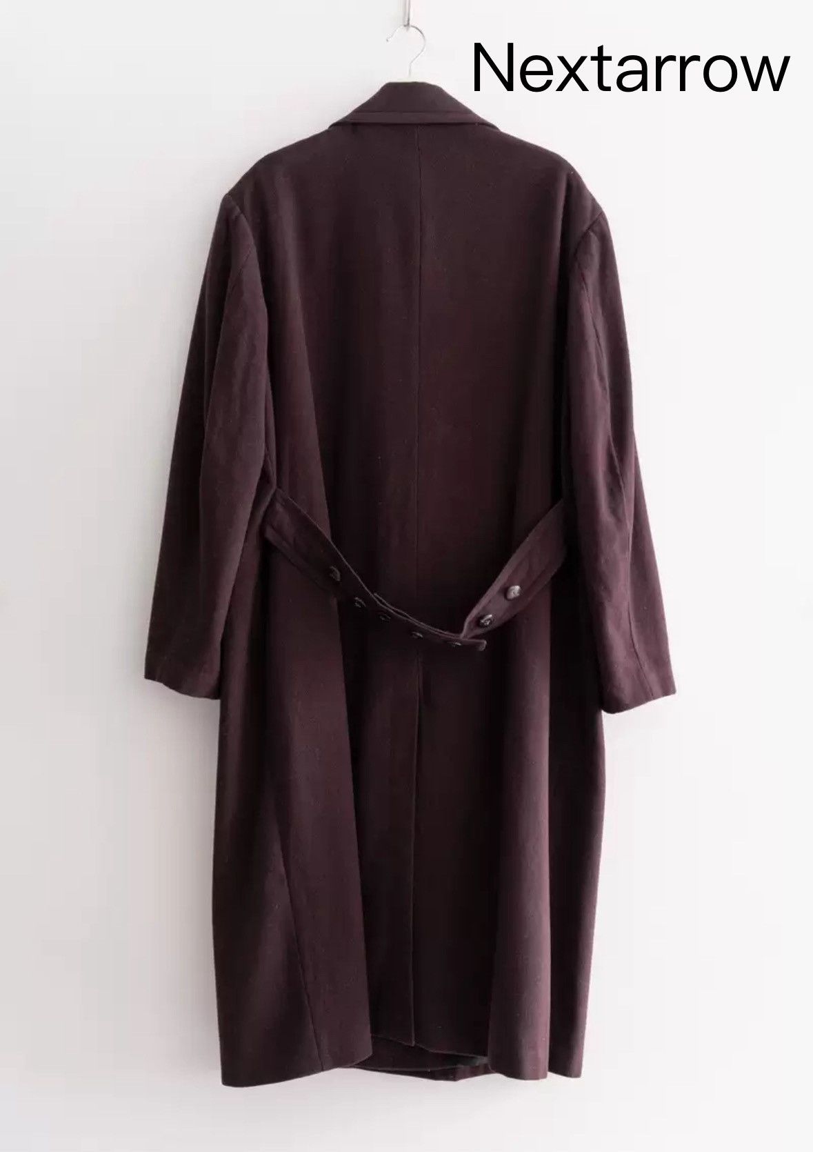 Yohji Yamamoto Yohji Yamamoto 92aw Wine Red Double breasted Belt Coat Size US M / EU 48-50 / 2 - 1 Thumbnail