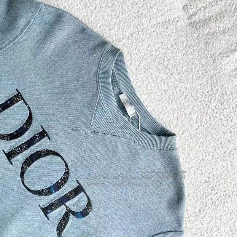 Dior Women's Light Blue Cotton Sweatshirt .