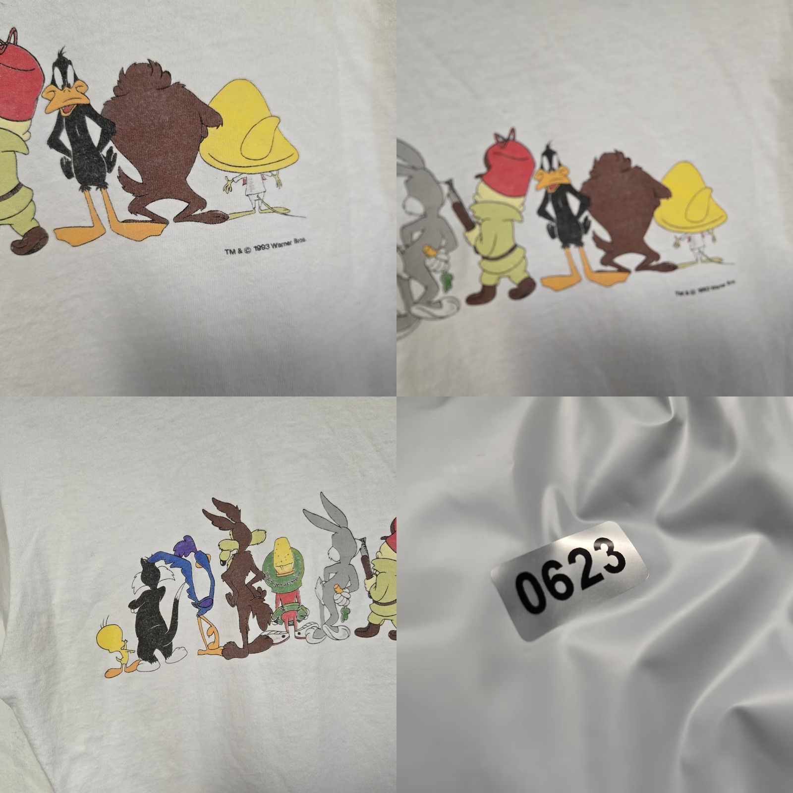 Fruit Of The Loom VINTAGE Looney Tunes T-Shirt Single Stitched 1991 XL 2-Sided Warner Bros Rare White Unisex Adults Regular Theme: Cartoon Bugs Bunny Shirt Mens Girls Size US XL / EU 56 / 4 - 10 Thumbnail