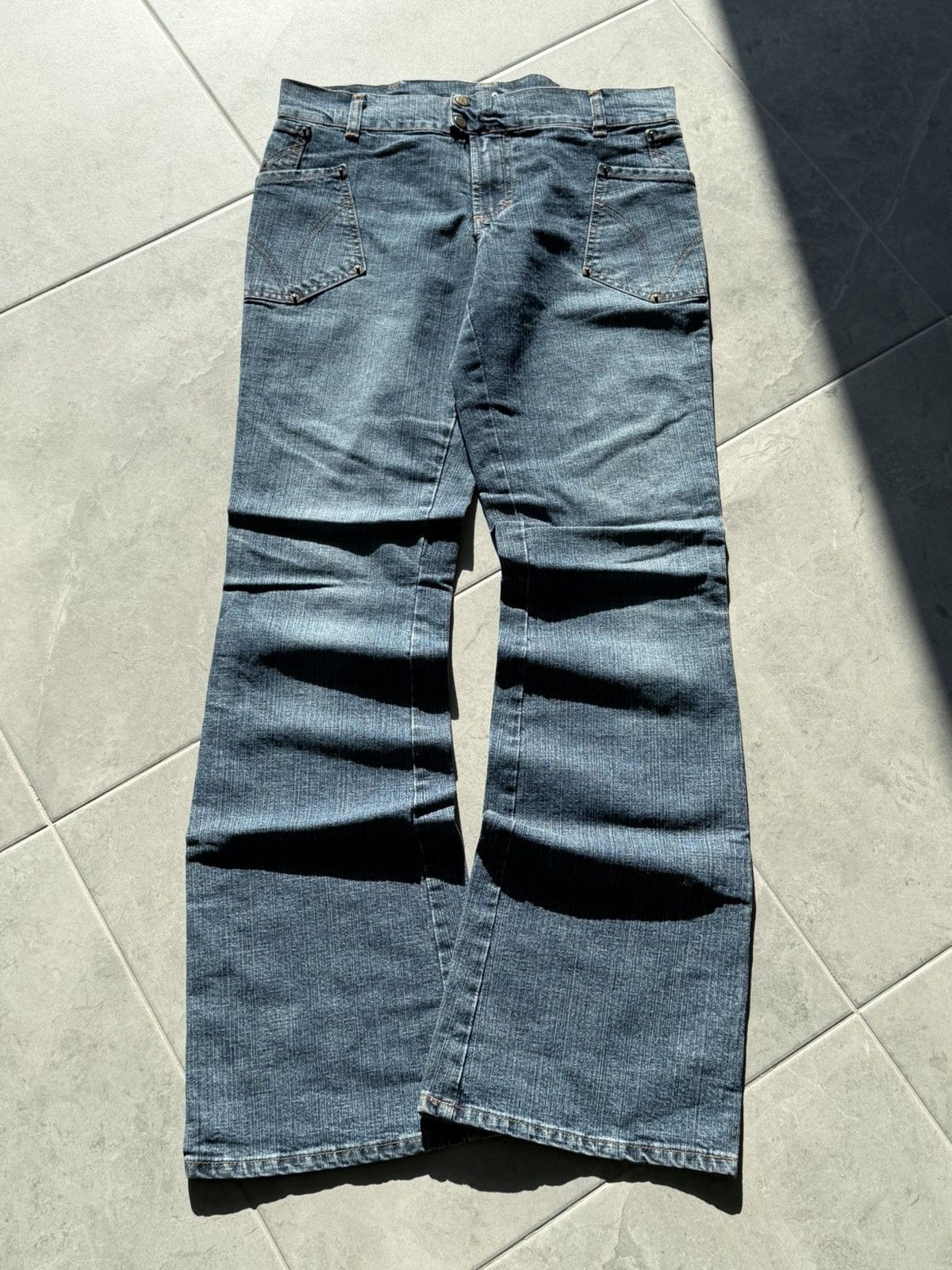 Dolce & Gabbana 2000s Dolce & Gabbana Washed Flared Denim Jeans Size 31" - 1 Thumbnail