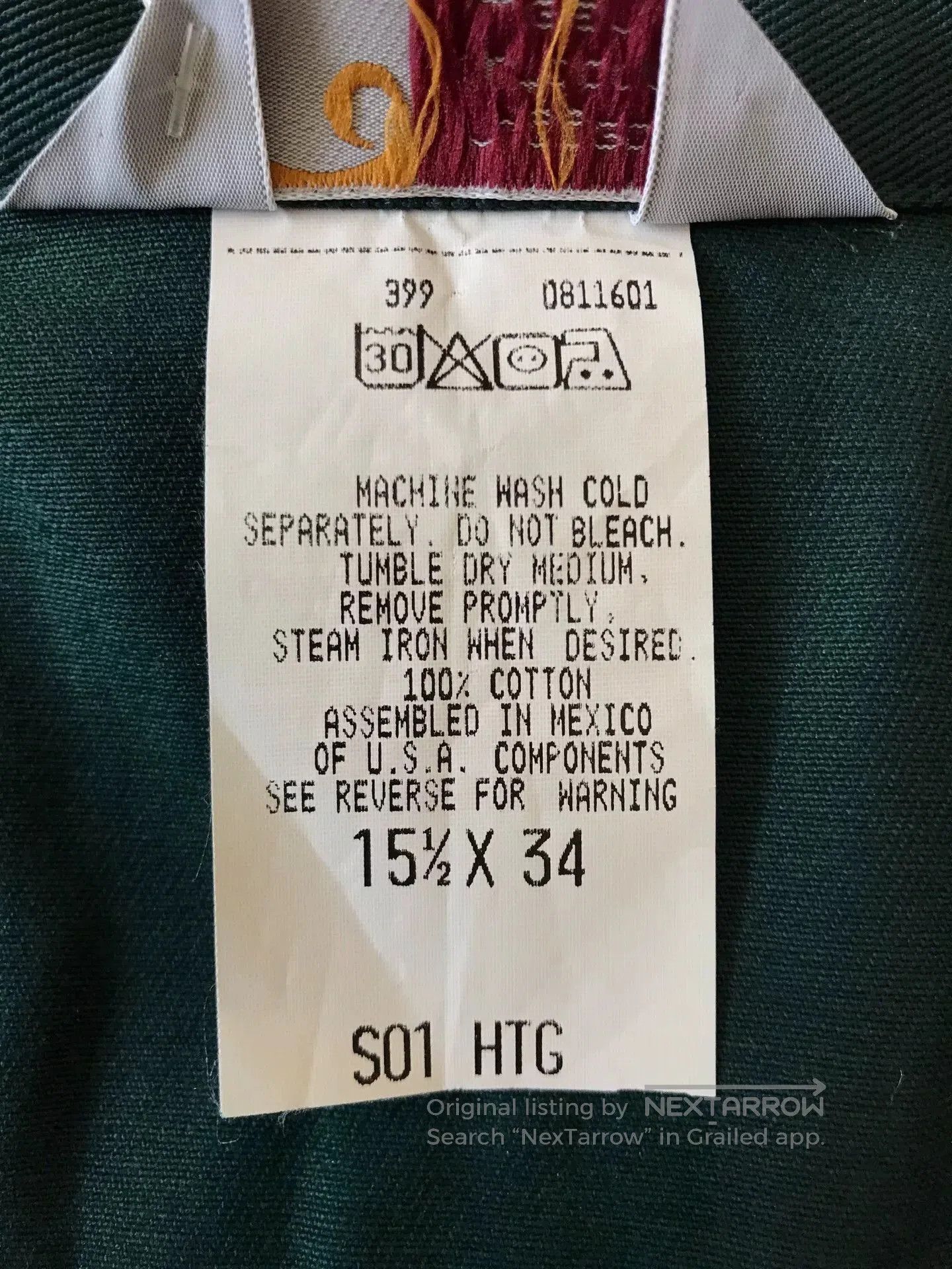 Carhartt Carhartt S01 HTG Hunter Green Western Shirt. Size US M / EU 48-50 / 2 - 9 Thumbnail