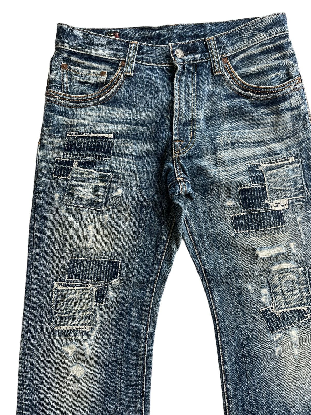 Japanese Brand Bartack Sashiko Boro Patchwork Denim Kapital Japan Size US 31 - 7 Thumbnail