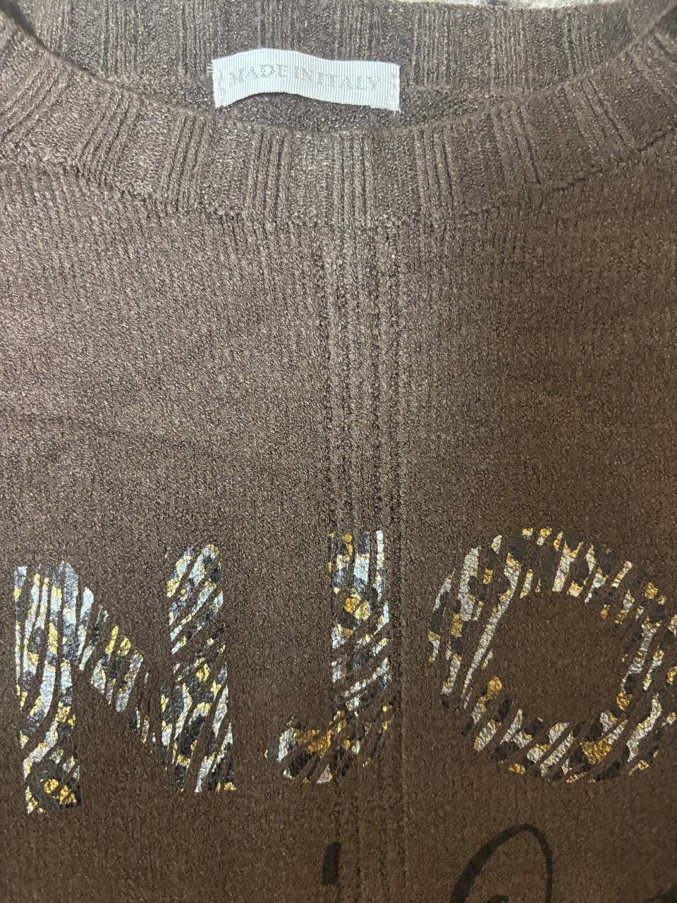 CAMILLA Camilla Italy Brown “ENJOY” Knit Sweater – One Size Size ONE SIZE - 11 Thumbnail