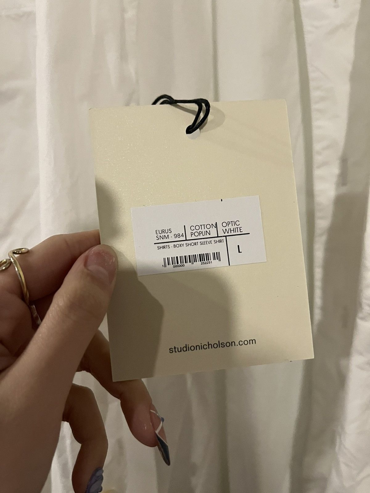 Studio Nicholson Studio Nicholson Boxy Short Sleeve Shirt Cotton Poplin White Size US L / EU 52-54 / 3 - 2 Thumbnail